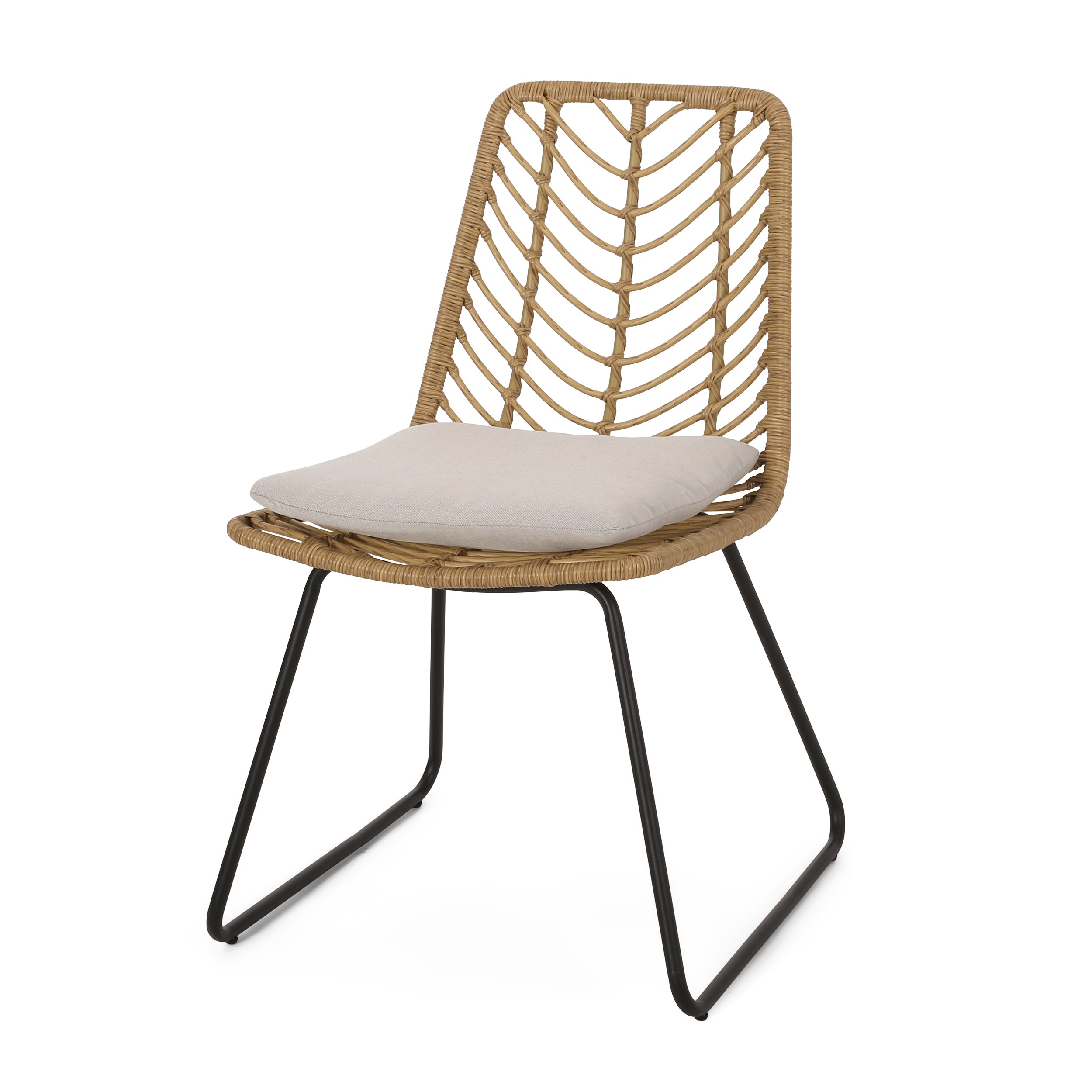 DEJA CHAIR Set of 2 with 2 Cushions - Modern Patio Lounge Chairs for Outdoor, Garden, Poolside & Balcony Relaxation