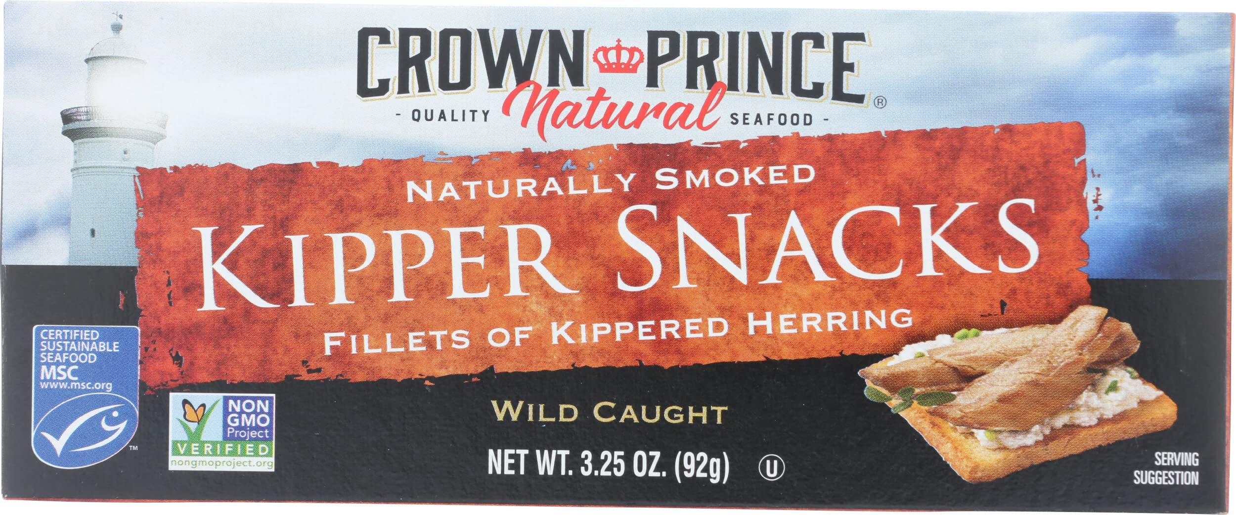 Premium Non-GMO Naturally Smoked Kipper Snacks by Crown Prince - 3.25oz (Pack of 18) - Perfect for Keto Diet, Camping & On-the-Go Healthy Snacking
