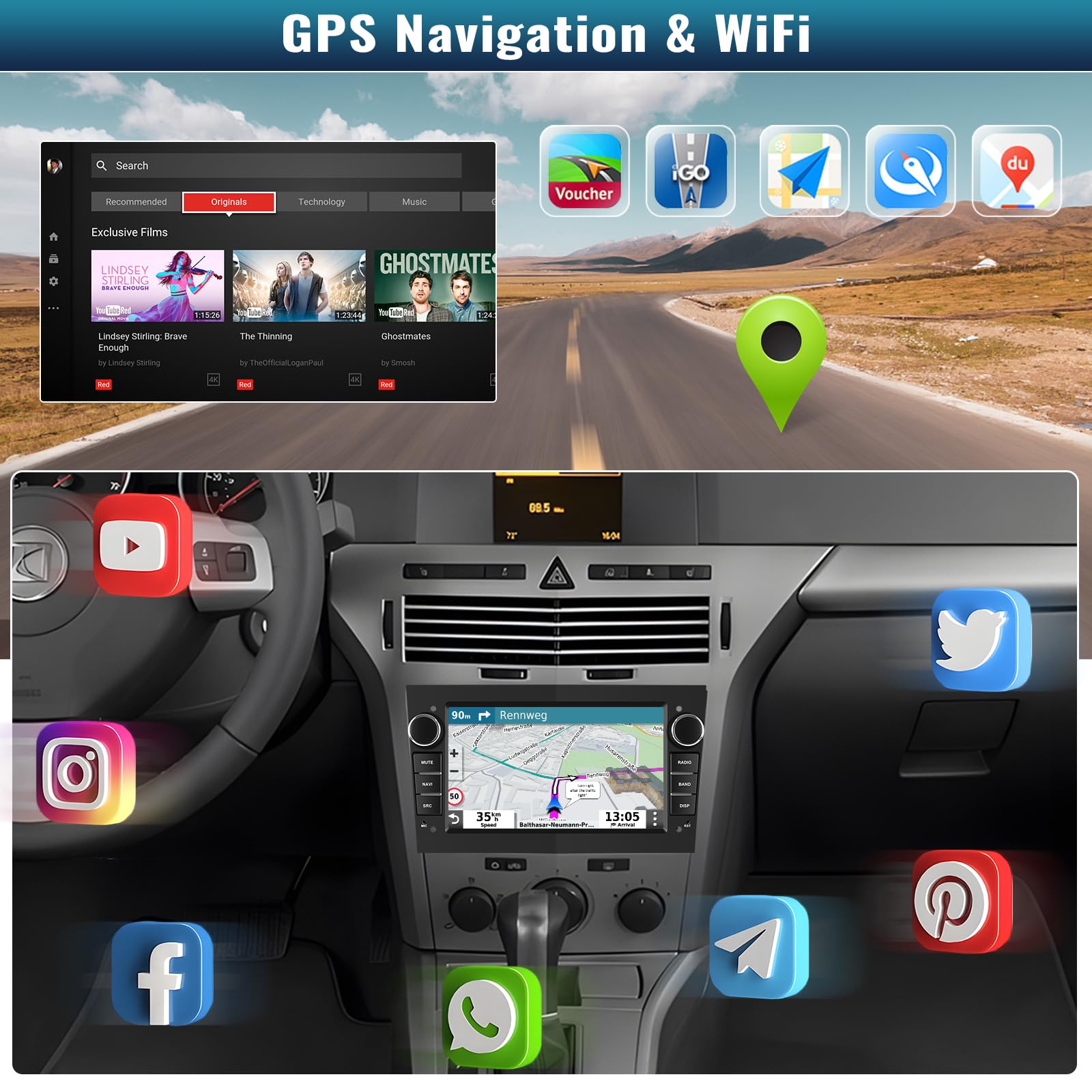 2G+64G CAMECHO Android 13 Car Stereo for Opel Astra Corsa Vauxhall Meriva Zafira - 7