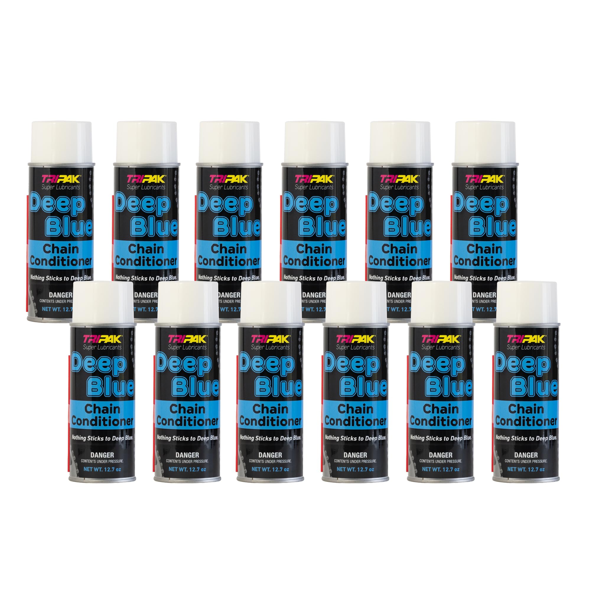 Deep Blue Chain Conditioner - Premium Motorcycle & Bike Chain Lubricant for Anti-Wear, Rust & Corrosion Protection (12 Pack) - Ideal for Dirt Bikes, ATVs & Road Motorcycles in All Weather Conditions