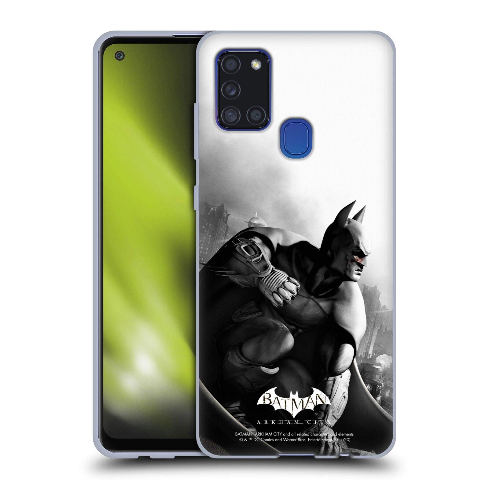 Batman Arkham City Poster Soft Gel Case for Samsung Galaxy A21s (2020) - Officially Licensed Key Art Phone Cover by Head Case Designs - Perfect for Fans, Gifts & Everyday Protection