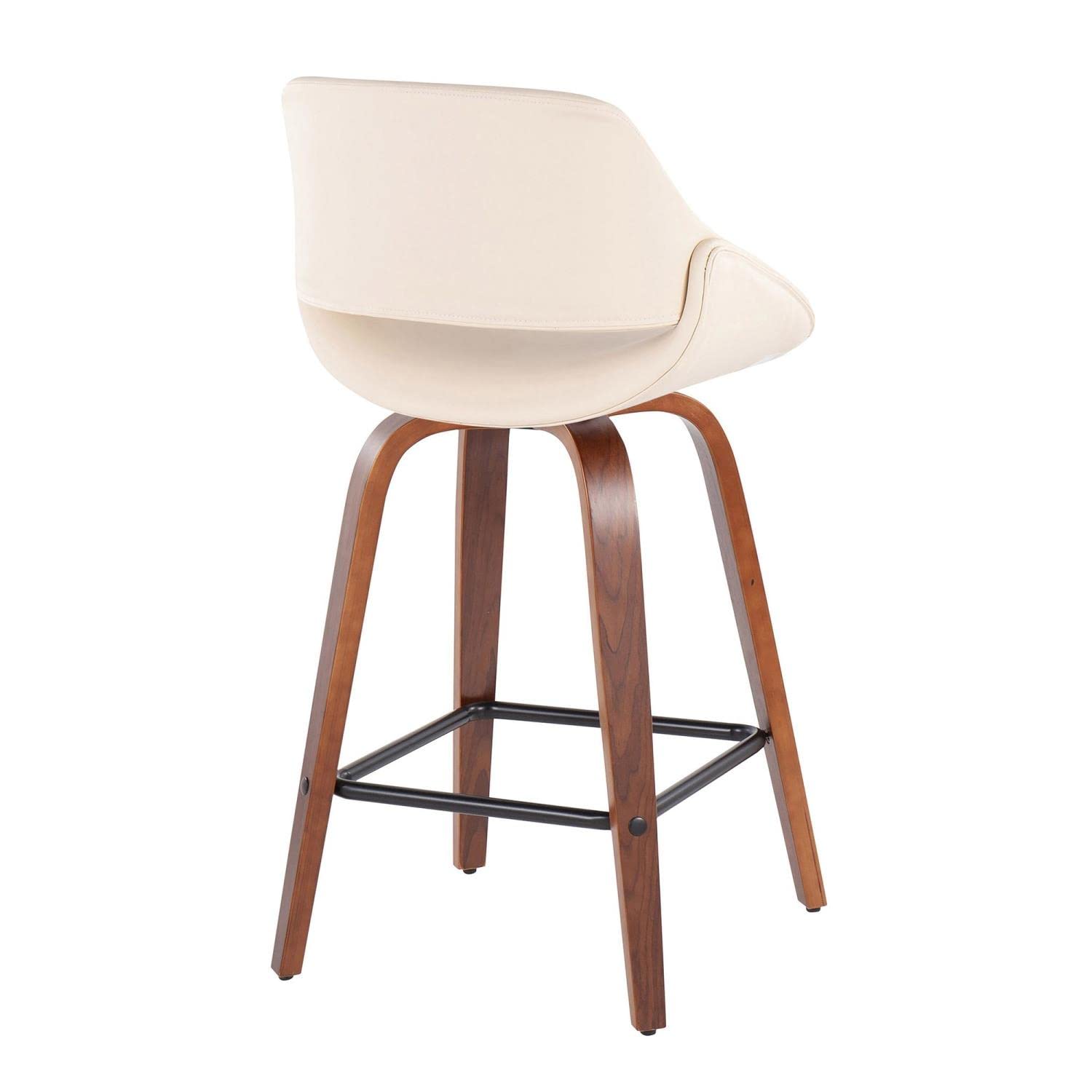 LumiSource Walnut Wood Counter Stools Set of 2 - 24