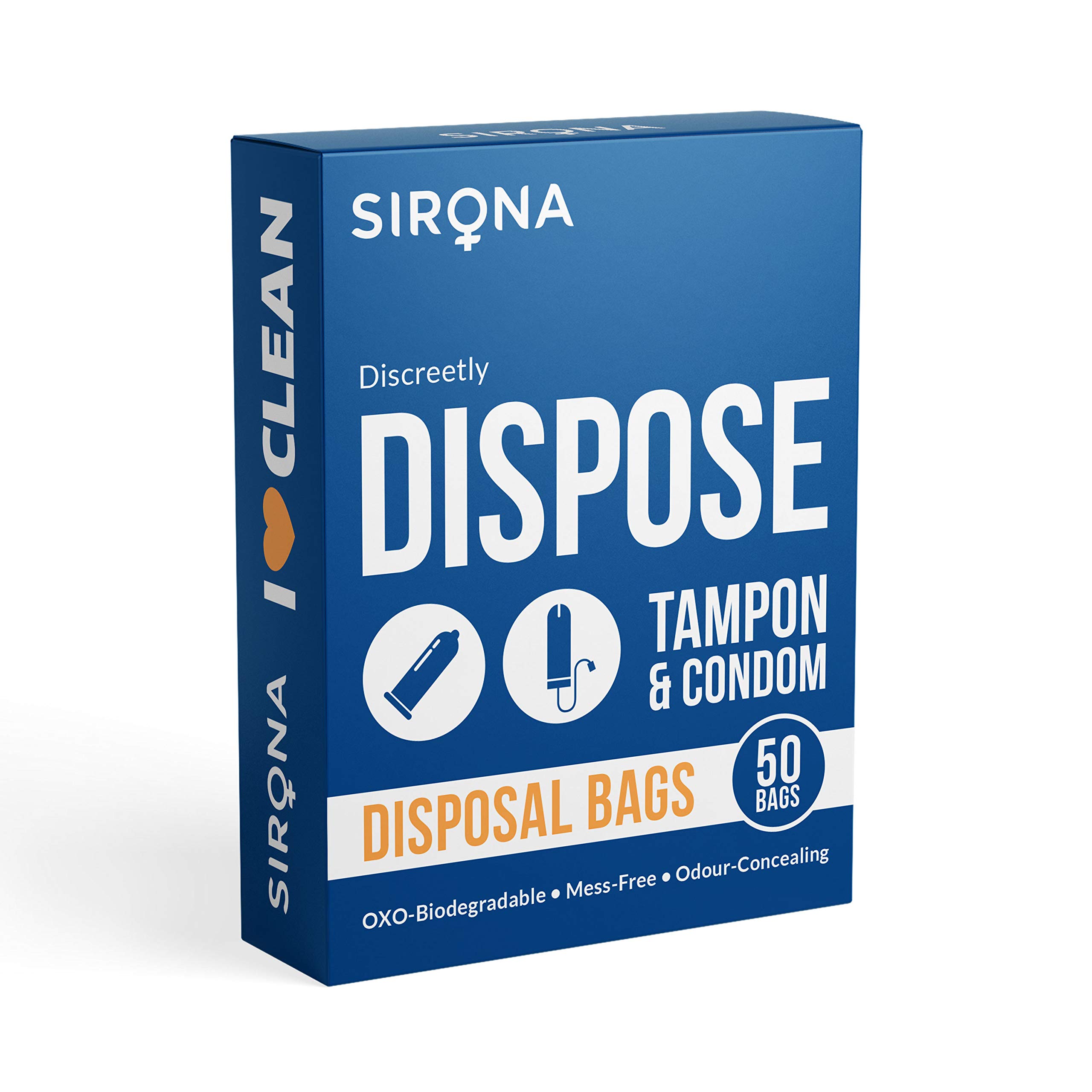 Sirona Disposable Tampon Bags - 50 Count | Leak-Proof & Odor-Control Sanitary Waste Bags | Perfect for Travel, Gym, and On-the-Go Discreet Feminine Hygiene Disposal
