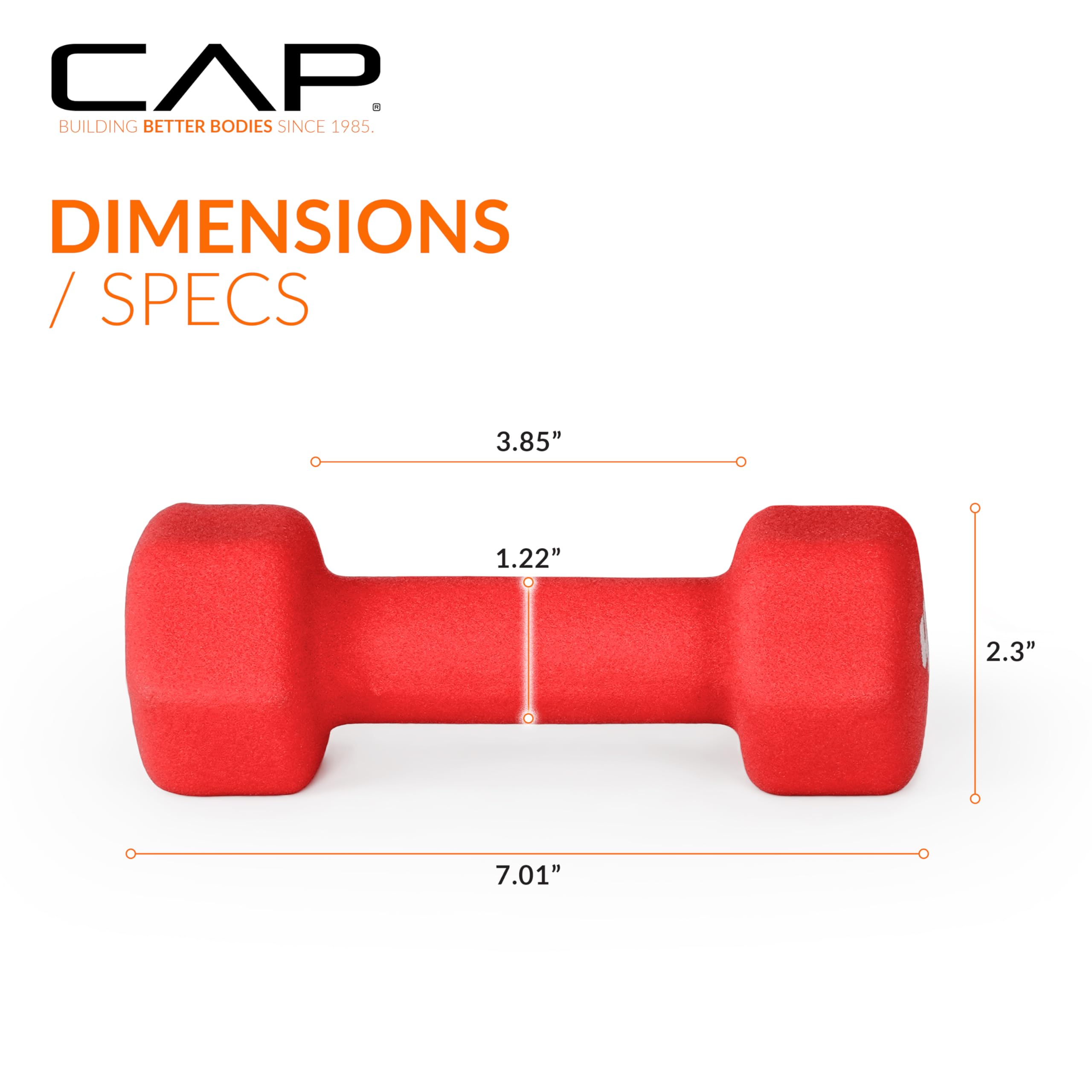 CAP Barbell Neoprene Dumbbell Weights - Pairs & Sets for Home Gym | Multiple Colors | Strength Training & Fitness Workouts