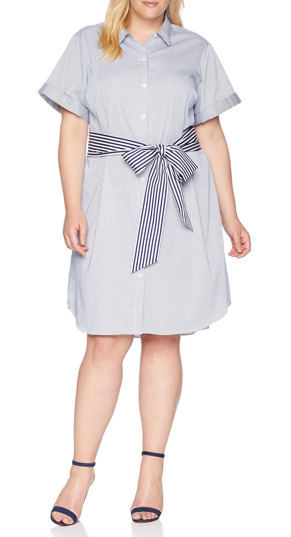 Rachel Roy Women's Plus Size OBI Waist Wrap Dress - Flattering A-Line Midi Dress for Work, Wedding & Special Occasions