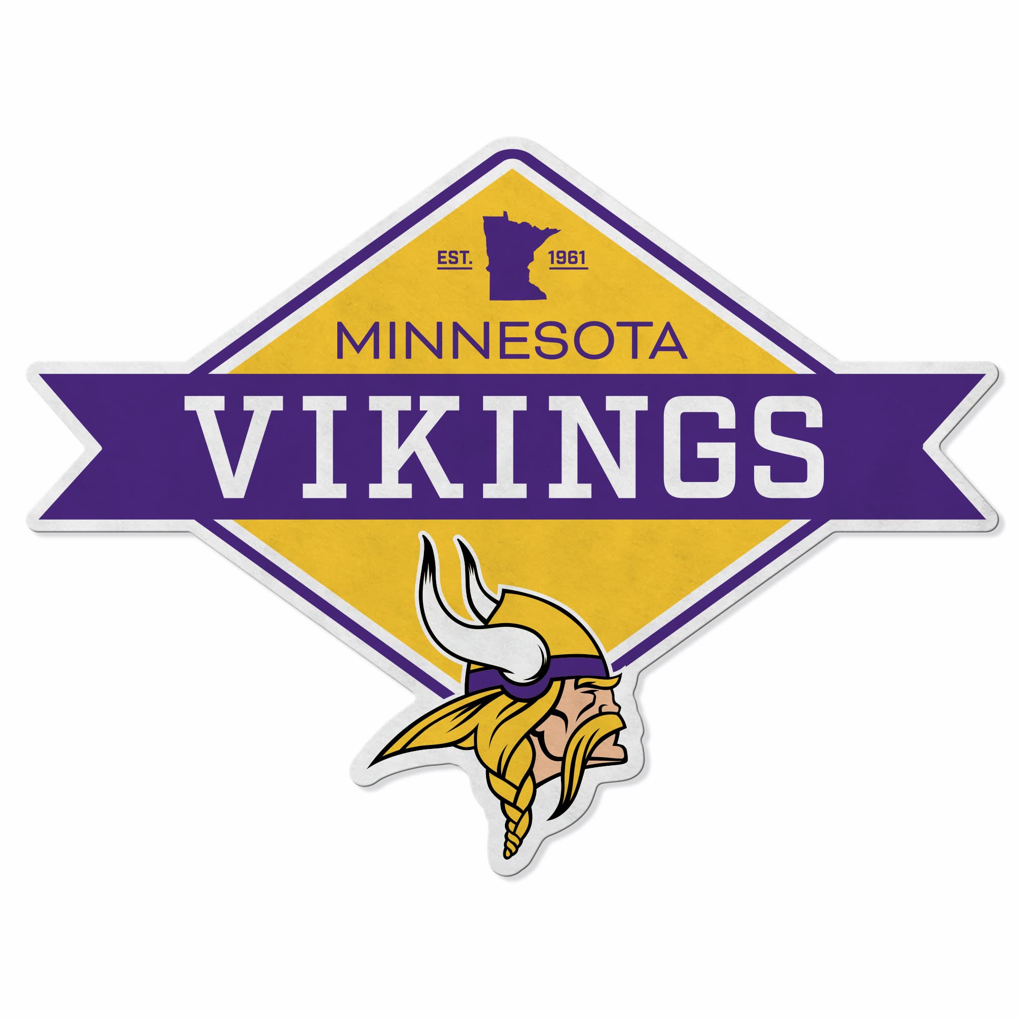 Minnesota Vikings NFL Diamond Shape Cut Pennant - Soft Felt Football Team Banner for Wall Decor - Perfect for Game Room, Man Cave, and Vikings Fan Gifts