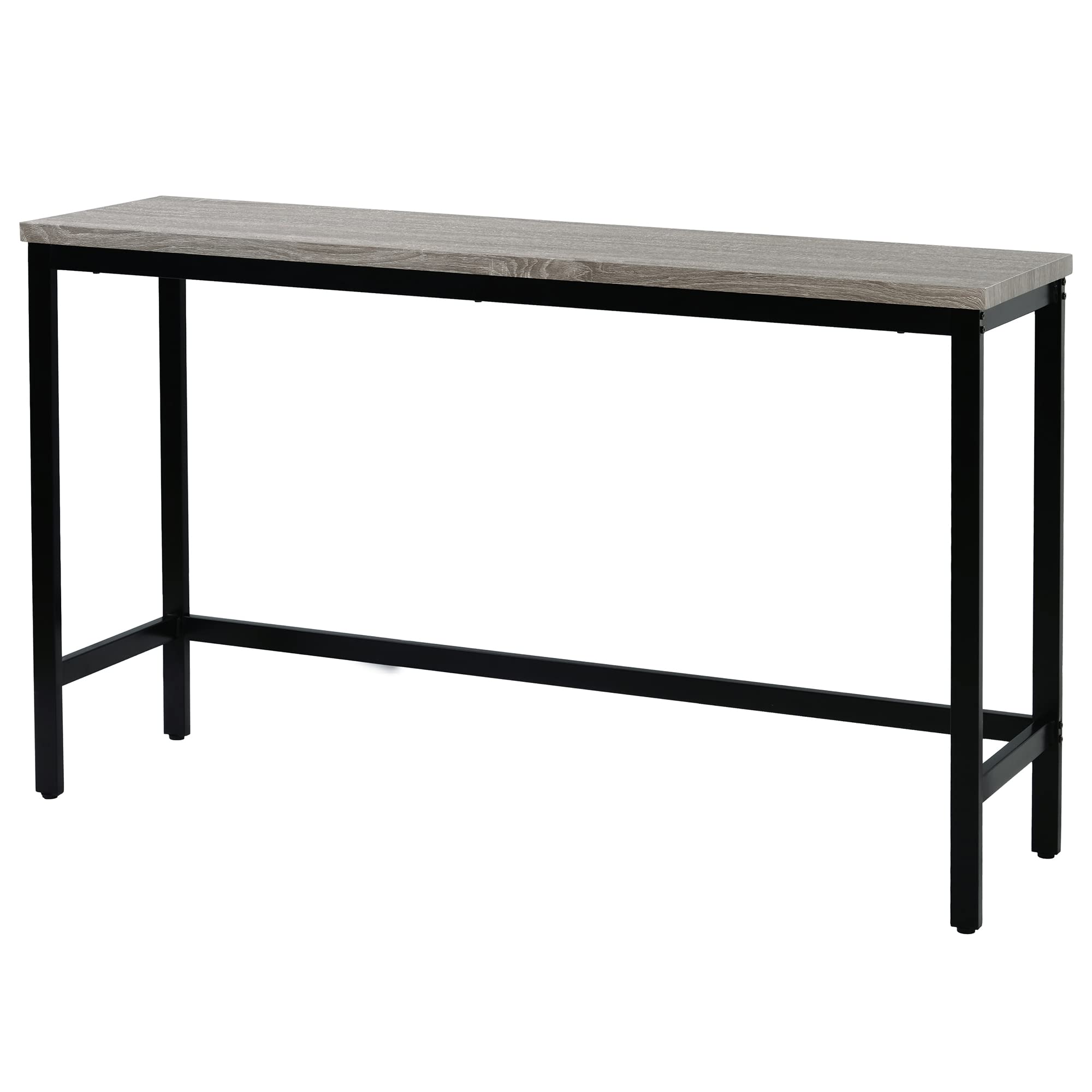 **Merax 4-Piece Dining Table Set with 3 Stools & Footrest - Modern Gray Kitchen & Living Room Bar Table for Small Spaces, Breakfast Nooks & Apartments**