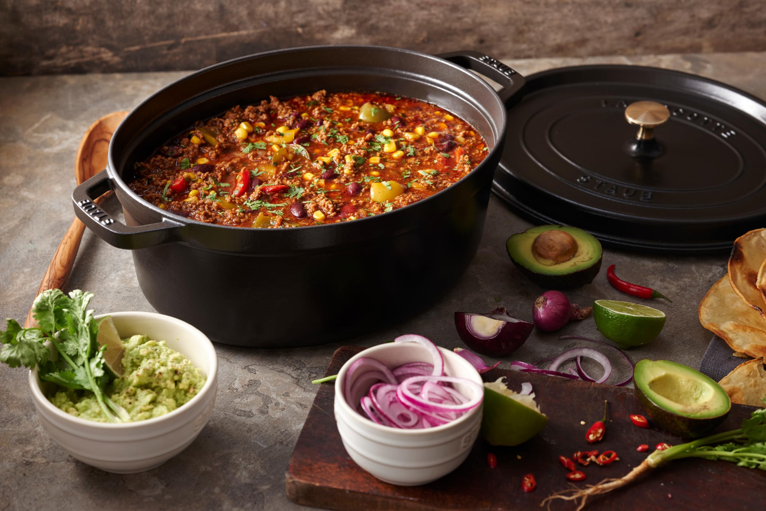 Staub 37cm Cast Iron Dutch Oven - Enameled Black Cocotte for Stovetop, Oven & Grill - Perfect for Braising, Stewing & Baking - Heavy Duty Cookware for Home Chefs