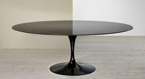 Eero Saarinen Oval Tulip Dining Table 48 x 86 Inch - Modern Minimalist Kitchen & Dining Room Furniture for Home & Restaurant Decor