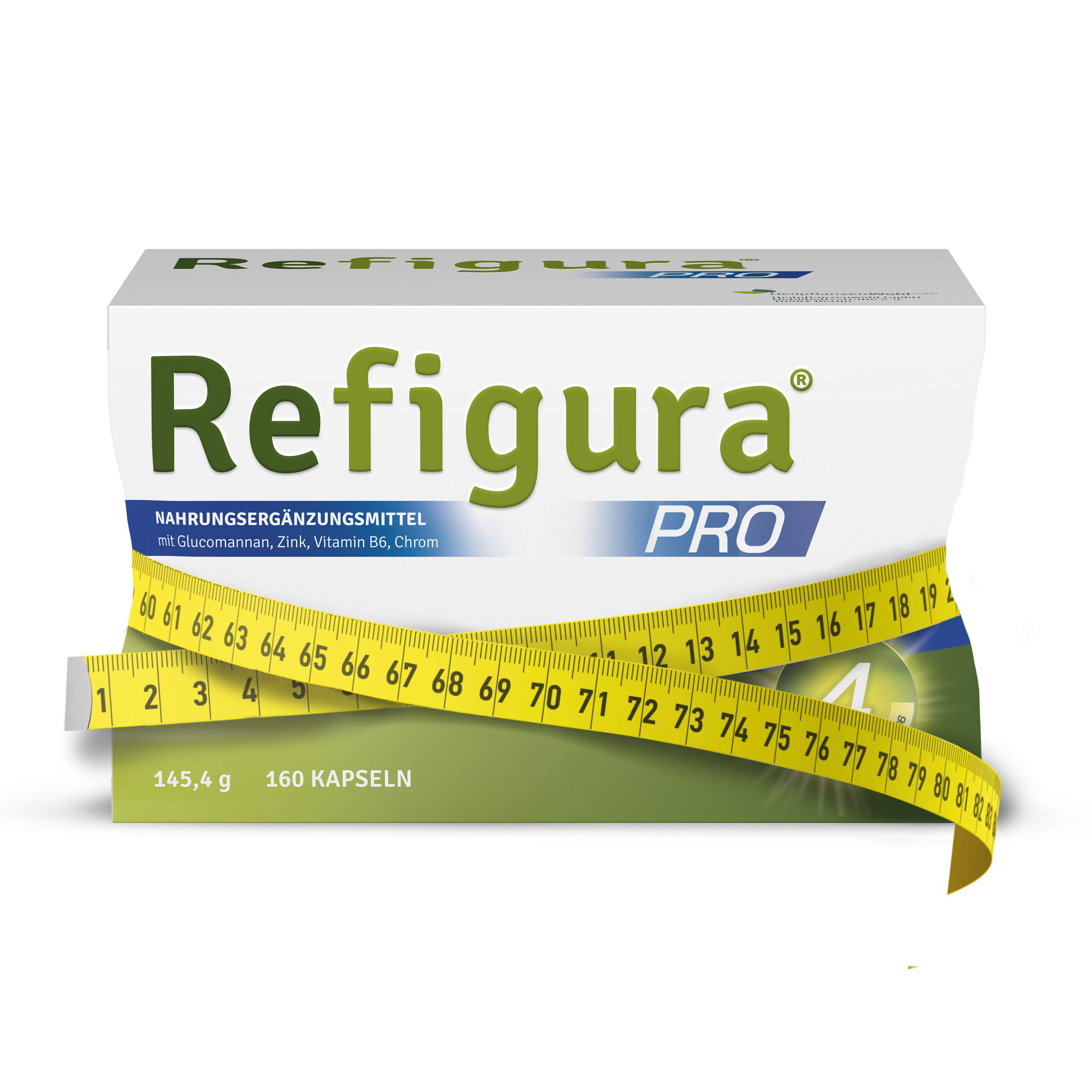 Refigura Pro: Healthy Weight Loss Supplement with Glucomannan, Zinc, Vitamin B6 & Chrom | Plant-Based & Vegan Capsules (160 Count) | Supports Metabolism & Appetite Control for Fitness Goals