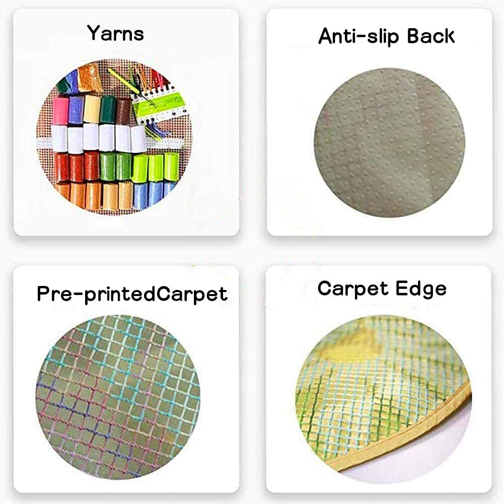 Beagle Dog DIY Latch Hook Kit - Round Pre-Printed Rug Crochet Yarn Embroidery Needlework Set (52x52cm) for Home Decor, Sofa Cushion Cover & Christmas Decoration | Perfect for Craft Lovers & Pet Owners