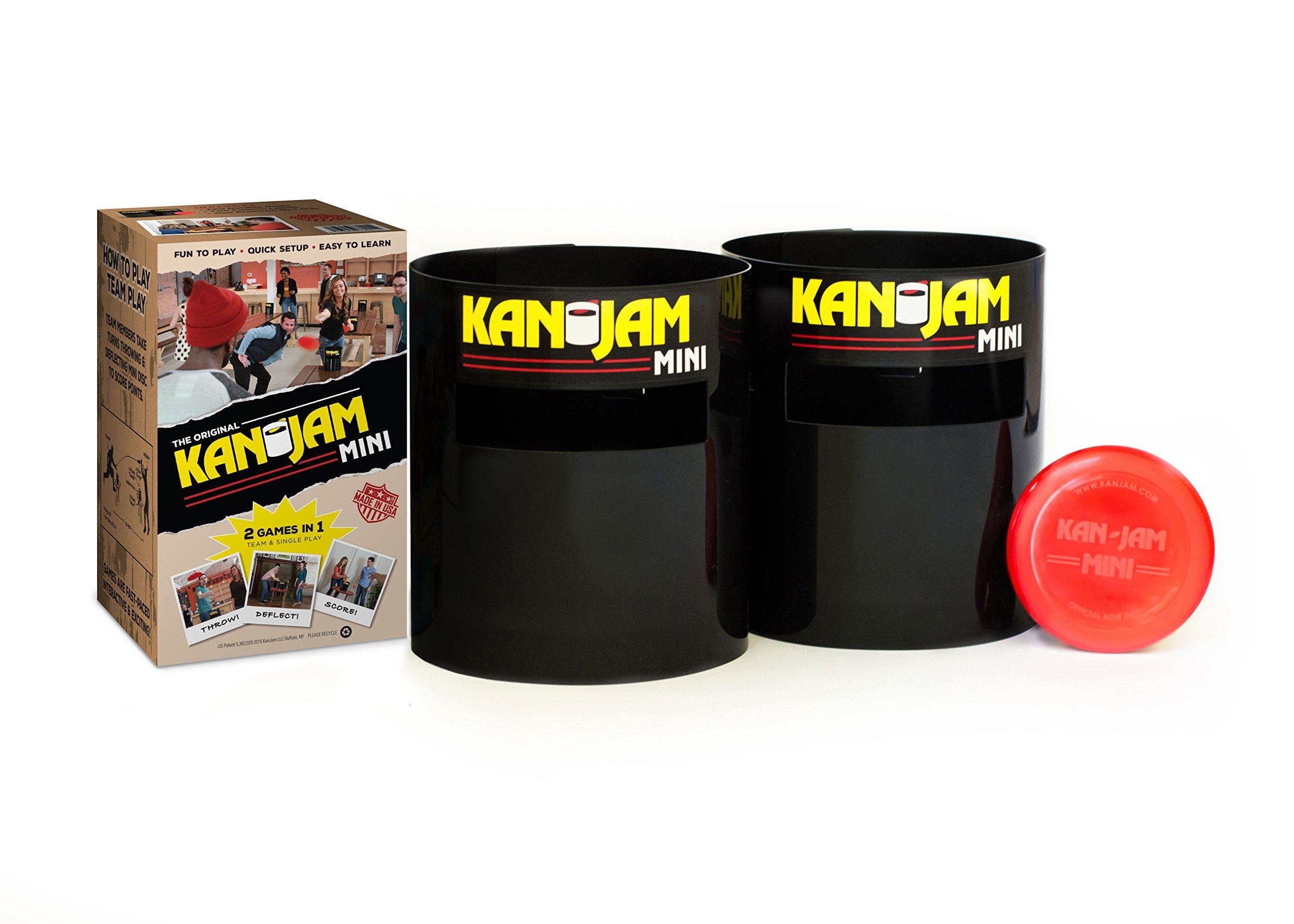 Kan Jam Mini Disc Throwing Game - Portable Indoor/Outdoor Flying Disc Game for Kids & Adults - Perfect for Backyard, Beach, Dorm, Game Room & Party Fun