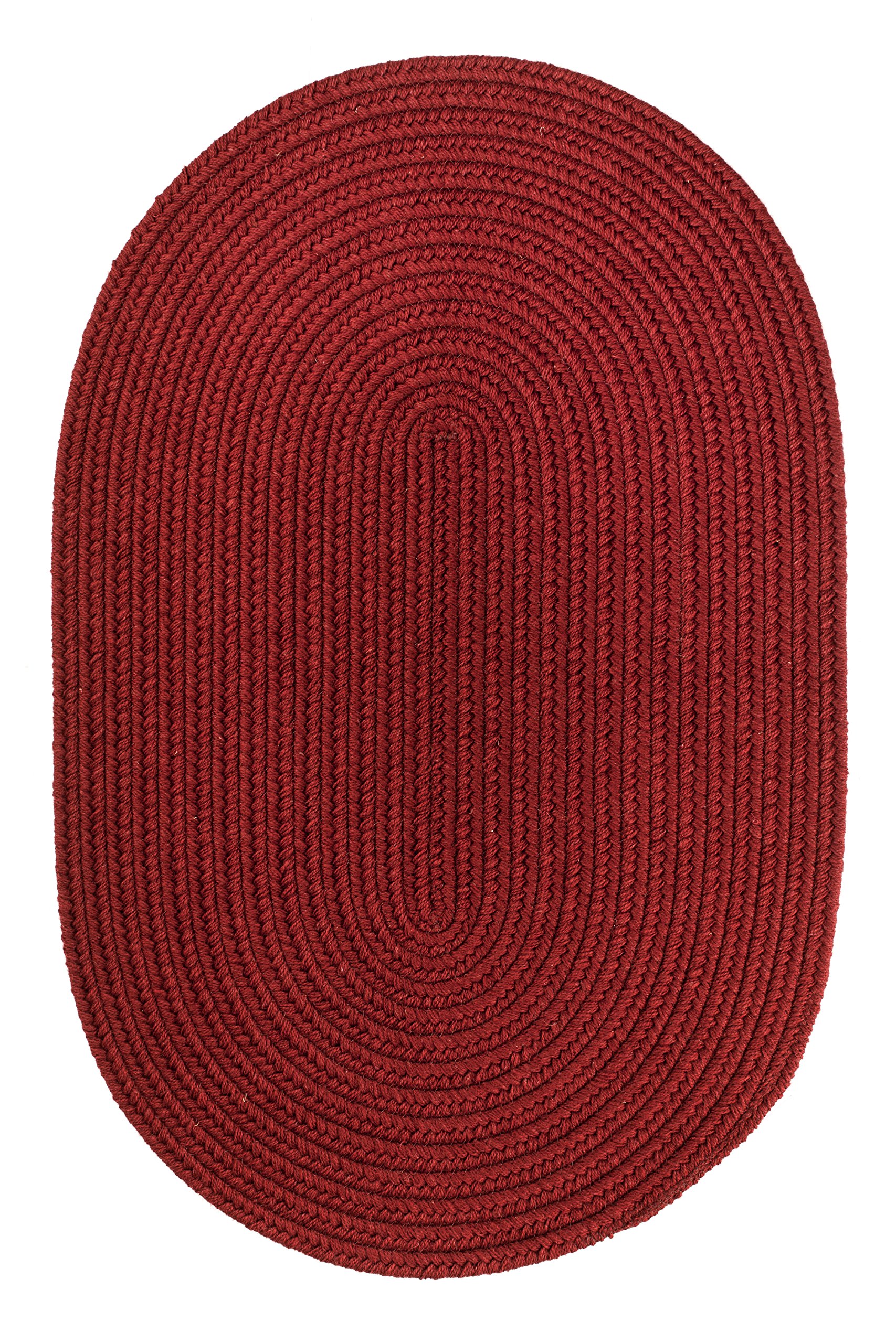 Rhody Rug Solid Wool S121 Barn Red 4' x 6' Oval Braided Area Rug - Handmade in USA | Non-Slip Floor Mat for Bedroom, Living Room & Hallway | Durable Home Decor for High Traffic Areas | Easy Care Wool Rug Perfect for Cozy Spaces & Family Gatherings
