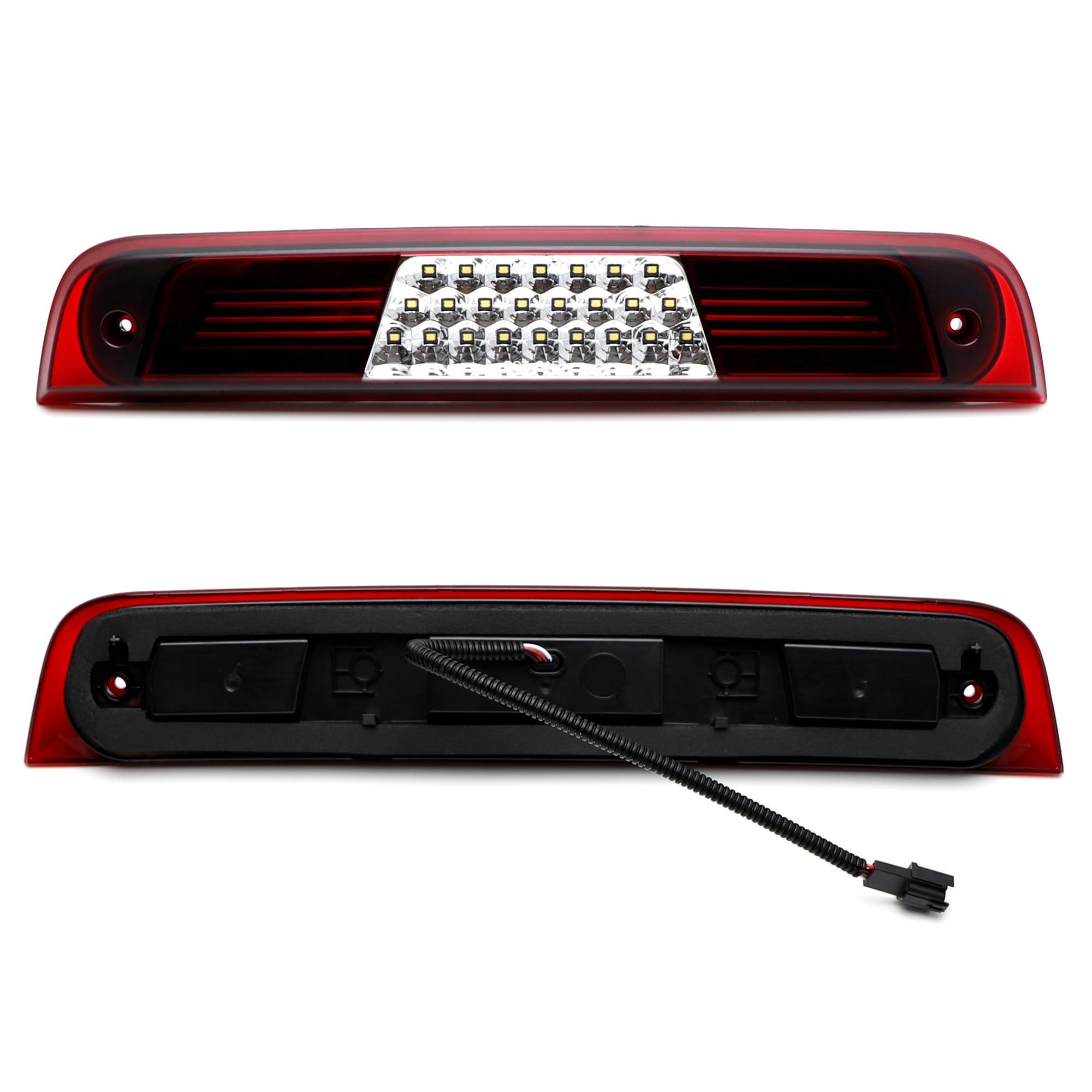 Dark Red Lens C Ring Full LED High Mount 3rd Brake Light for 2019-2023 RAM 1500 5th Gen - Upgrade Your Truck's Safety & Style for Night Driving & Off-Road Adventures