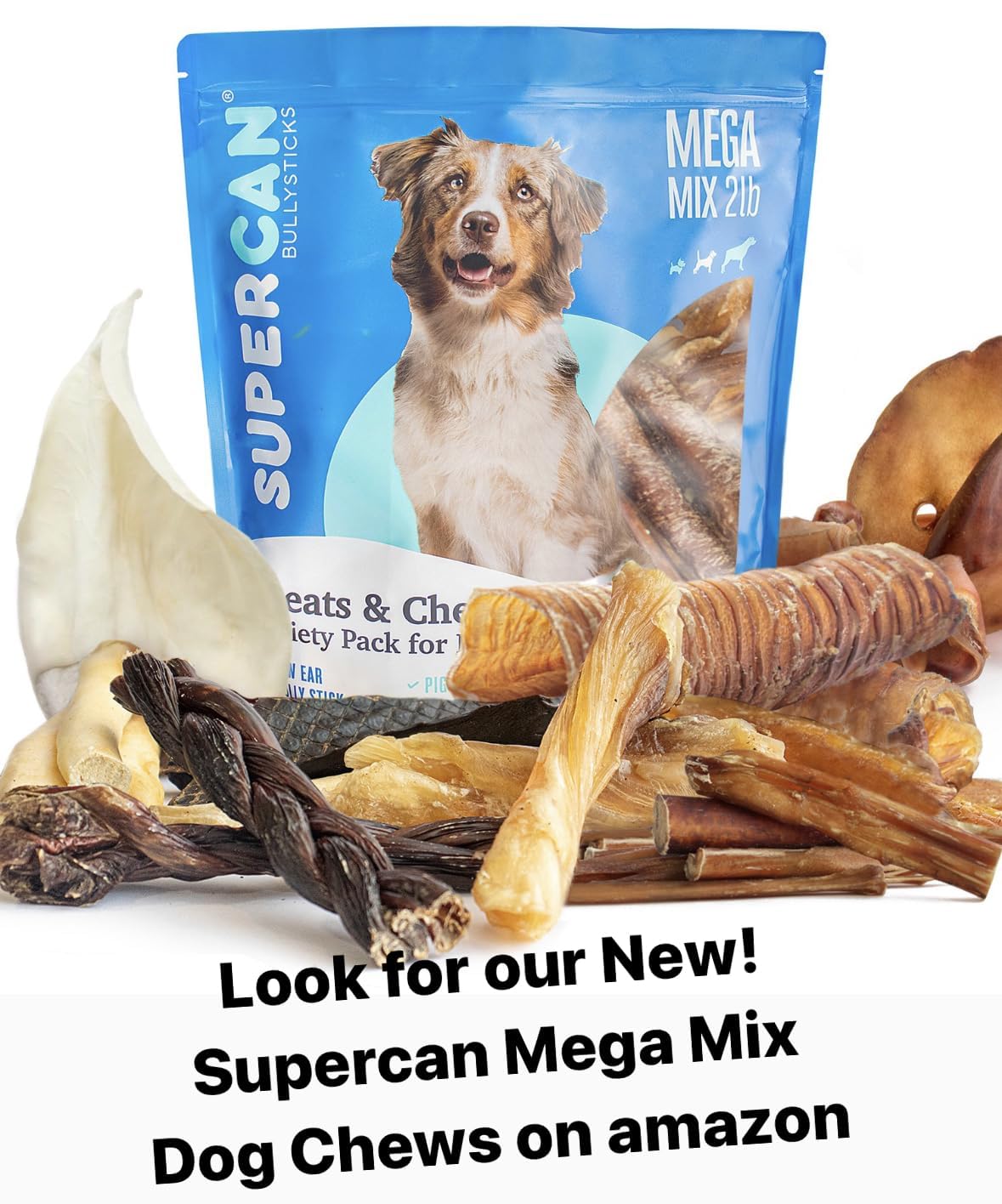 Premium 100% Natural Bully Sticks Beef Knee Cap Bones for Dogs (5 Count) - Long-Lasting Chew Treats for Small, Medium & Large Breeds - Best for Aggressive Chewers & Dental Health - Perfect for Training, Teething & Anxiety Relief