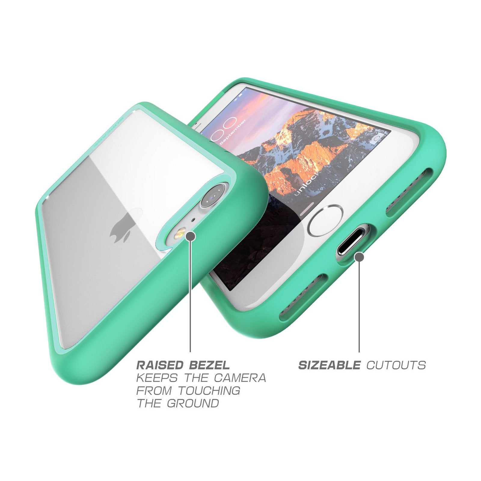 iPhone 7 Case, SUPCASE Unicorn Beetle Series Protective Cover - Slim Fit Shockproof Hybrid Case with Built-in Screen Protector (Green) - Perfect for Outdoor Activities, Sports & Daily Use