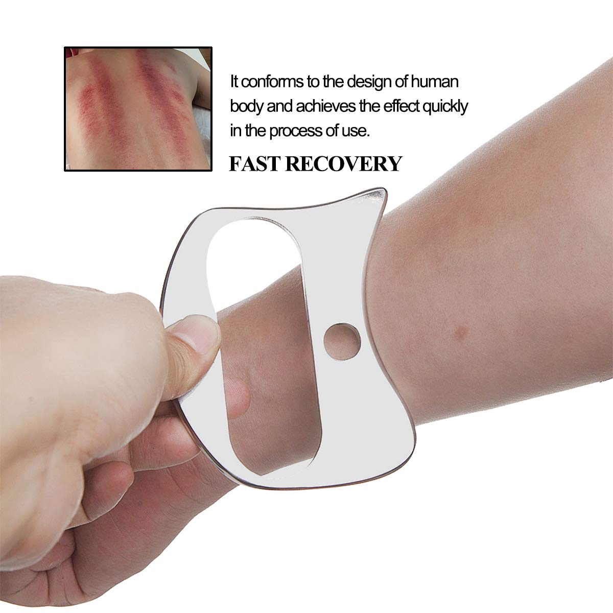FeelFree Sport Gua Sha Massage Tool - Medical Grade Stainless Steel Scraping Therapy for Muscle Pain Relief, Back, Neck, Shoulder & Leg Tension - Perfect for Physical Therapy, Sports Recovery & Home Relaxation