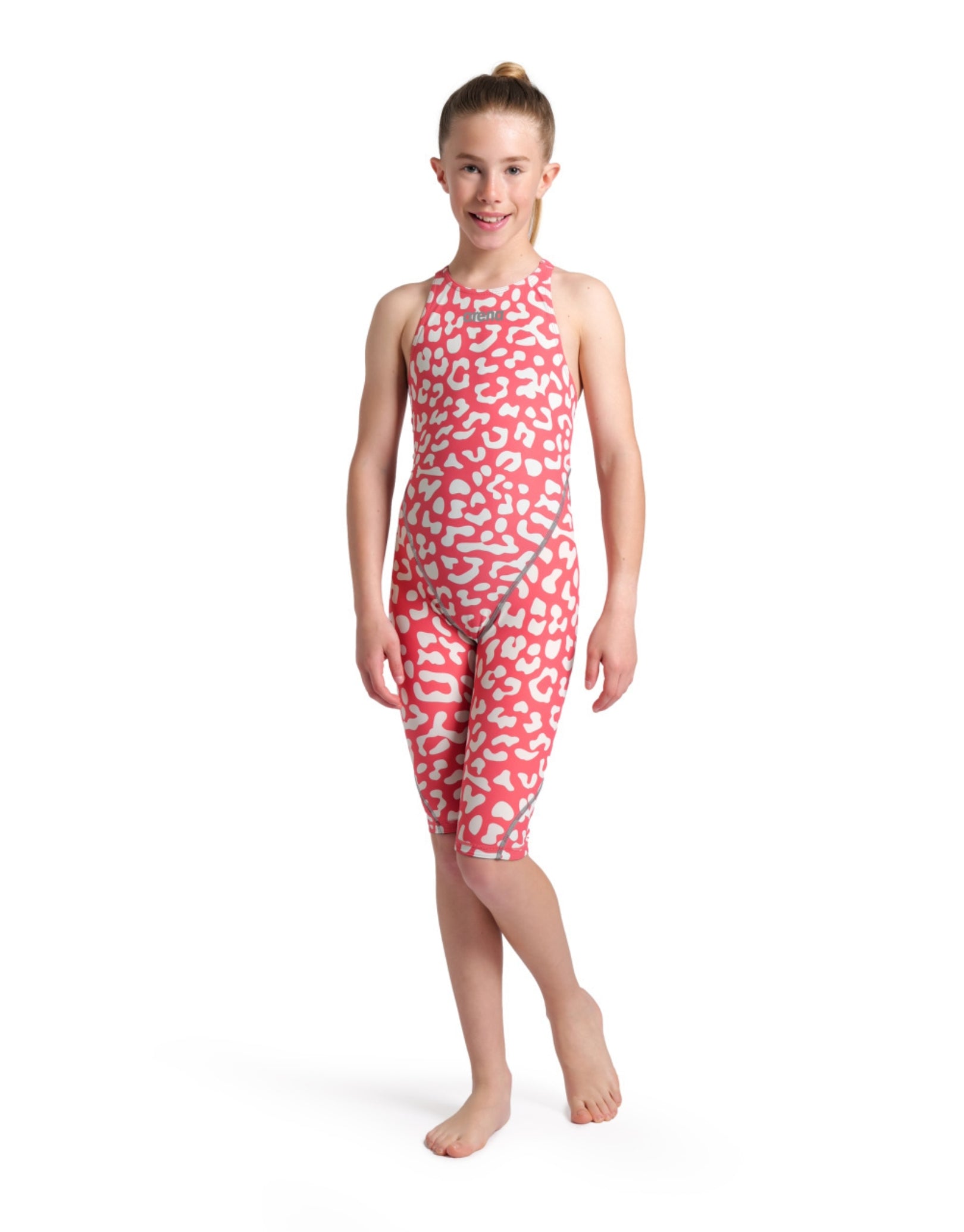 Limited Edition Girls Powerskin ST NEXT Open Back Leopard Print Swimsuit - Perfect for Beach Vacations, Pool Parties & Summer Fun