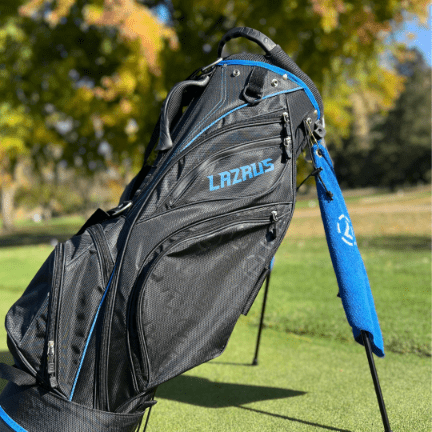 Lazrus Premium Black Golf Bag - Durable & Lightweight Stand Golf Bag for Men & Women - Perfect for Driving Range, Course & Travel