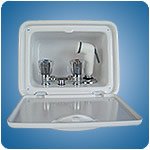 Scandvik Premium Shower Storage Box - Waterproof Bathroom Organizer for Shampoo, Soap & Toiletries - Perfect for Small Bathrooms, RVs & Camping Showers