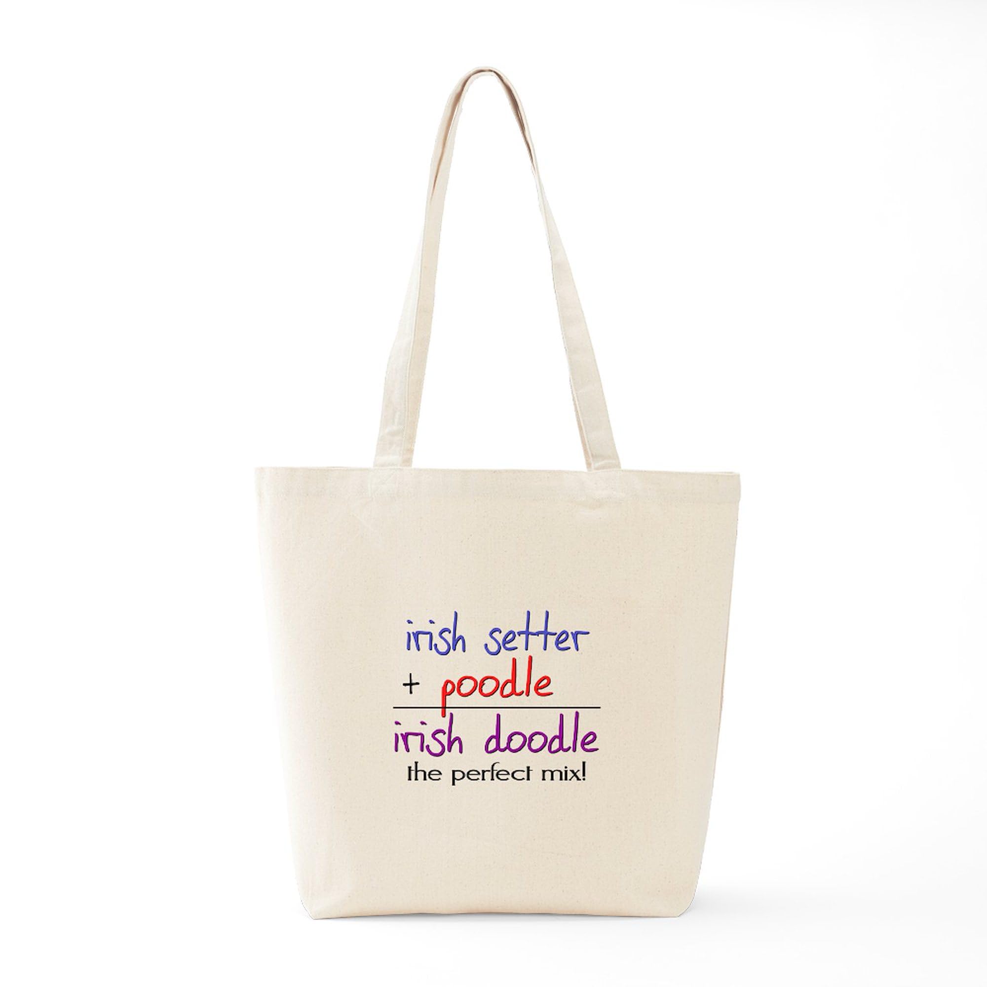 Irish Doodle PERFECT MIX Natural Canvas Tote Bag - Reusable Eco-Friendly Shopping Bag for Groceries, Beach & Daily Use