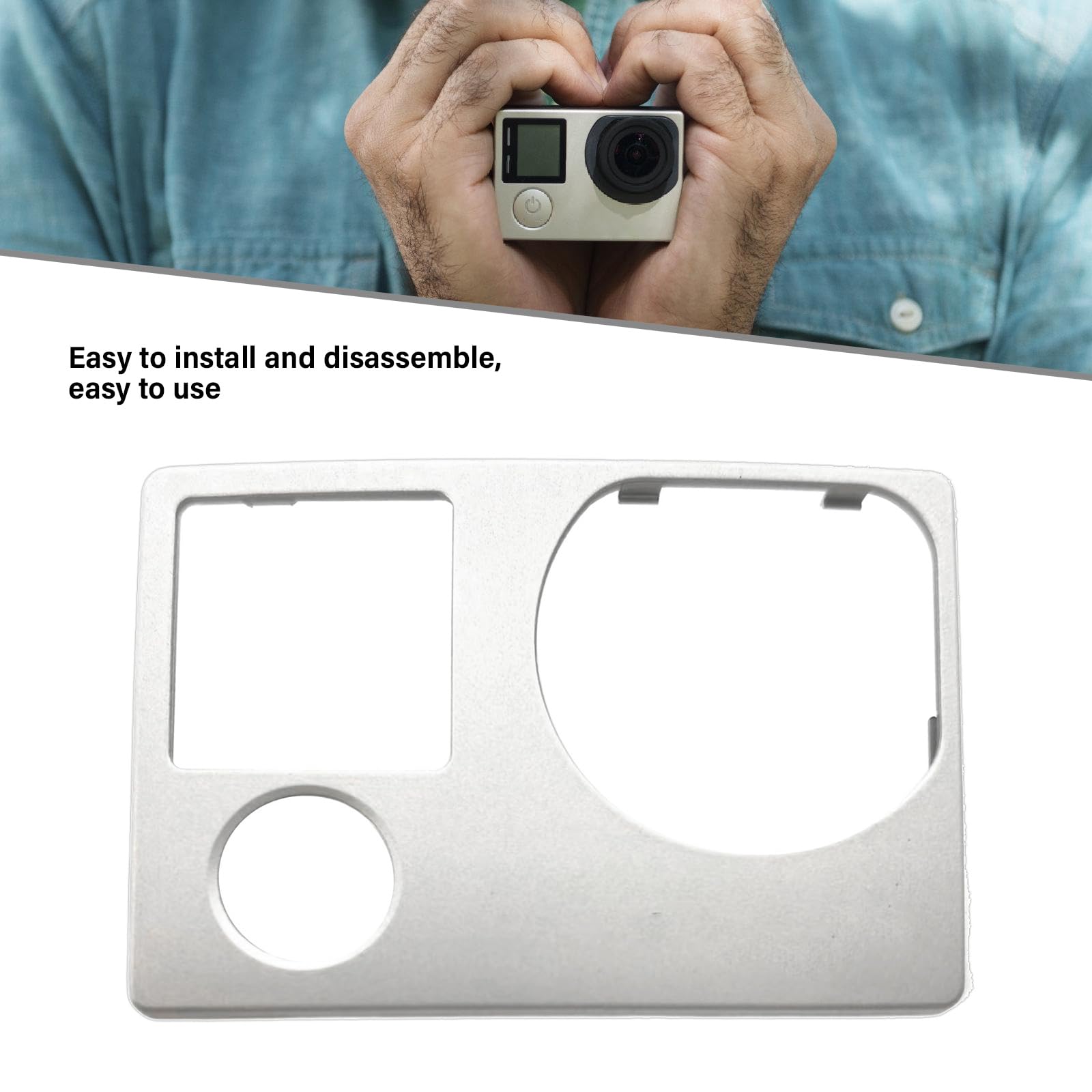 Replacement Front Housing Frame for GoPro Hero 4 Action Camera - Durable Faceplate Cover with Lens Protector - Perfect for Outdoor Sports, Waterproof Case for Surfing, Skiing & Adventure Photography