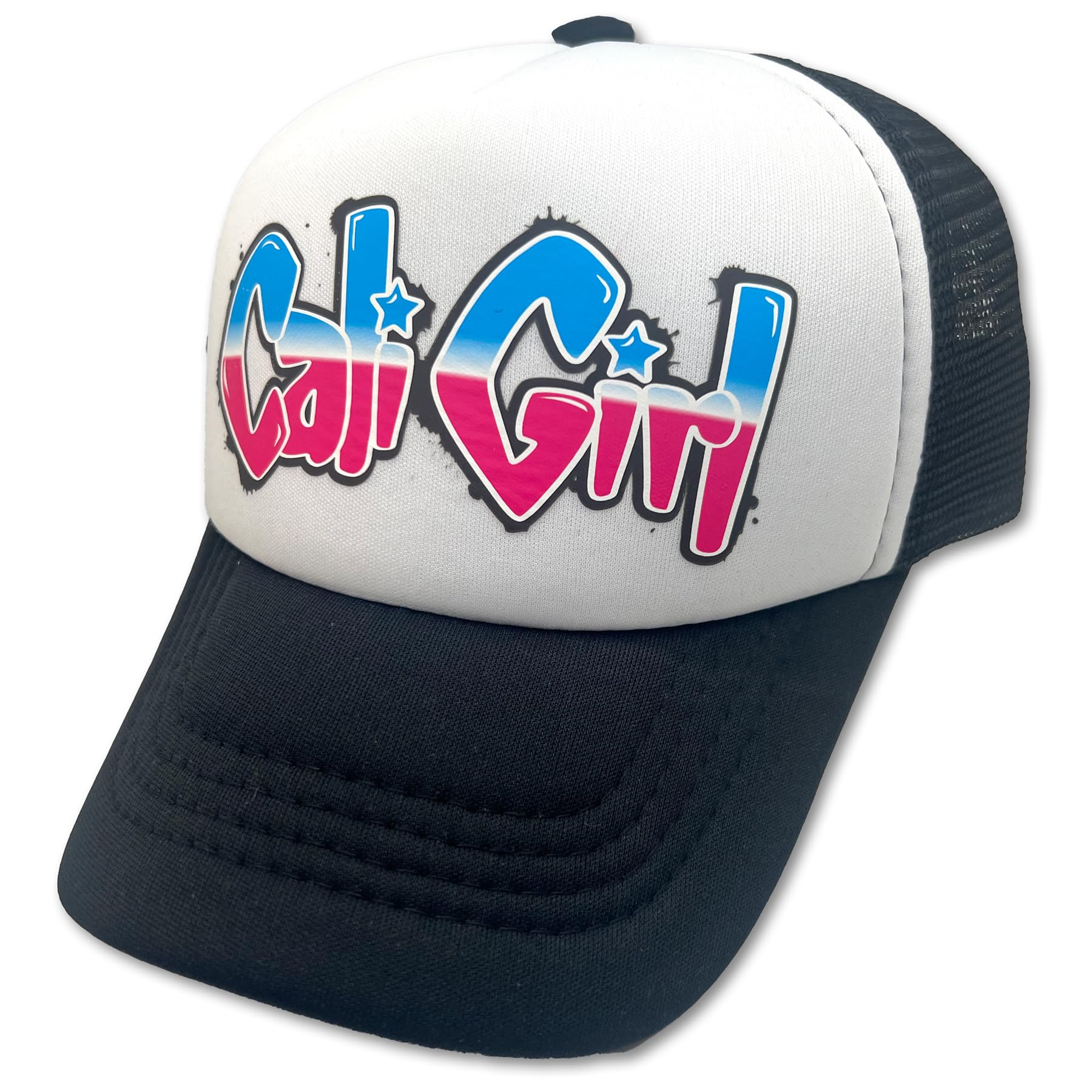 Sol Baby Cali Girl Graffiti Snapback Trucker Hat - Beach Baseball Cap for Kids & Toddlers - Summer Outfit Essential
