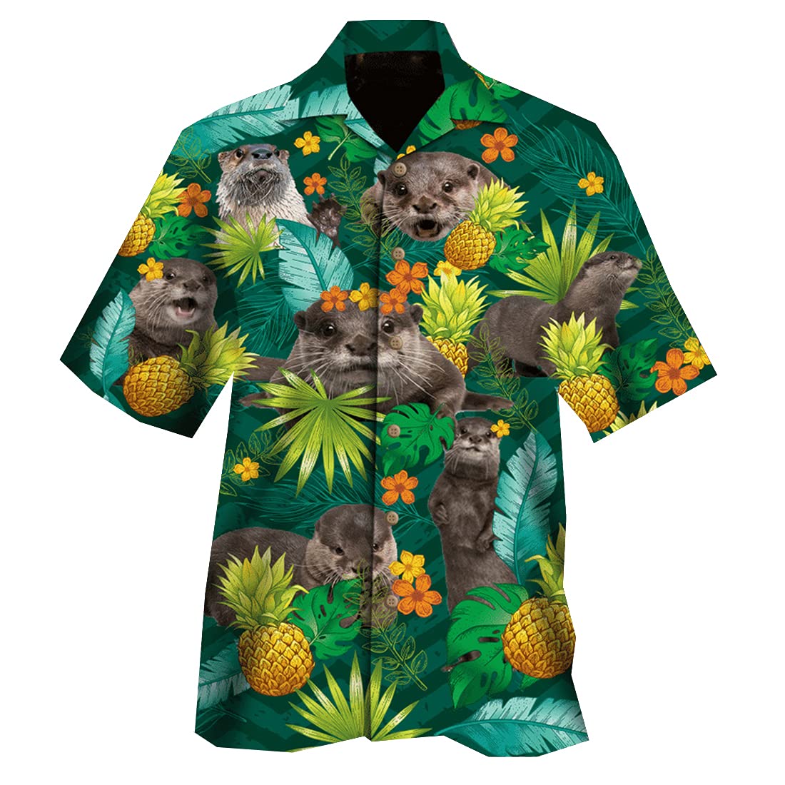 American Dog & Cat Hawaiian Shirts for Men - Short Sleeve Button Down Aloha Shirts | Beach Vacation, Summer Party, Casual Wear