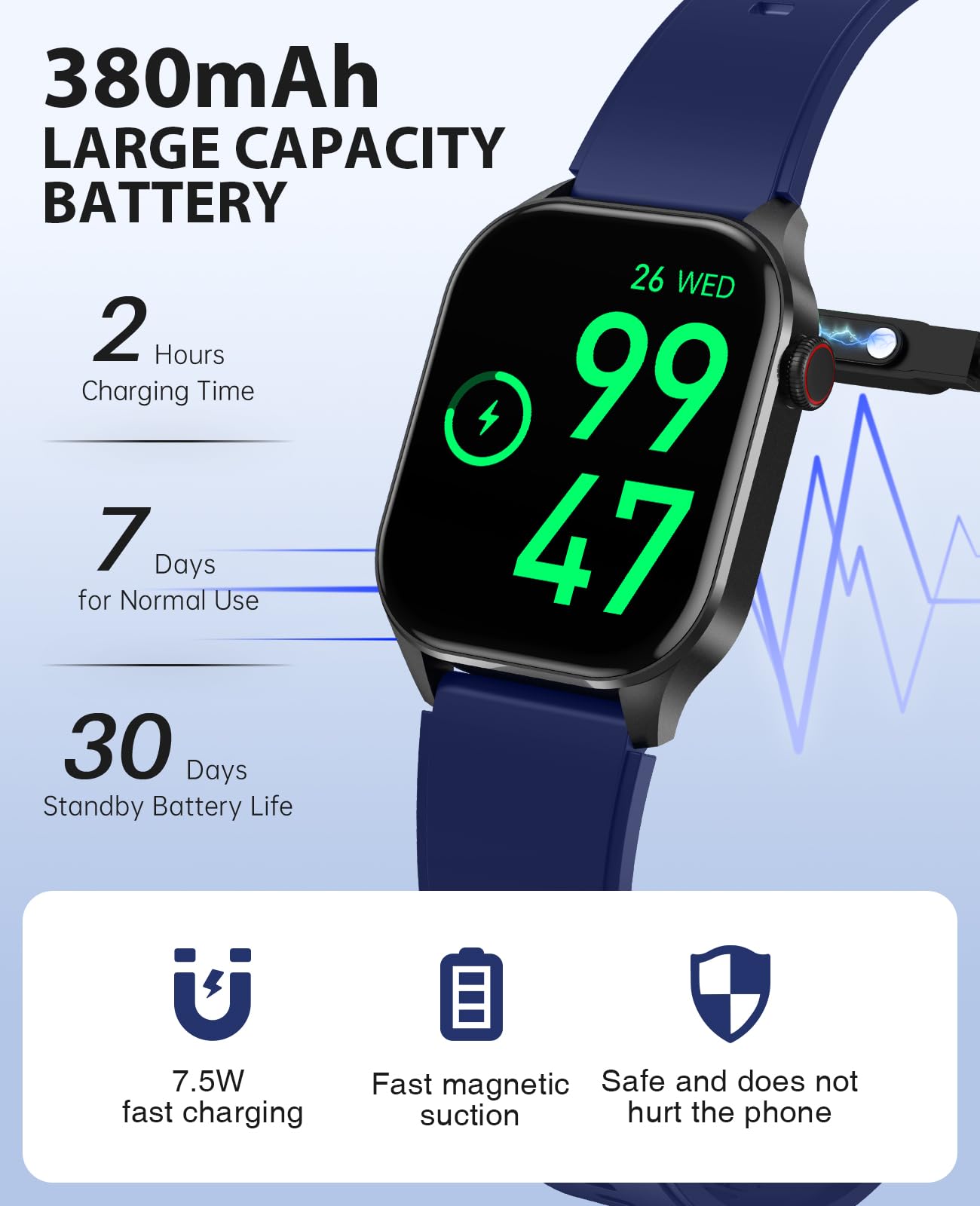 Smart Watch for Men with Infrared Blood Oxygen Monitor, 136+ Sports Modes, 2.04
