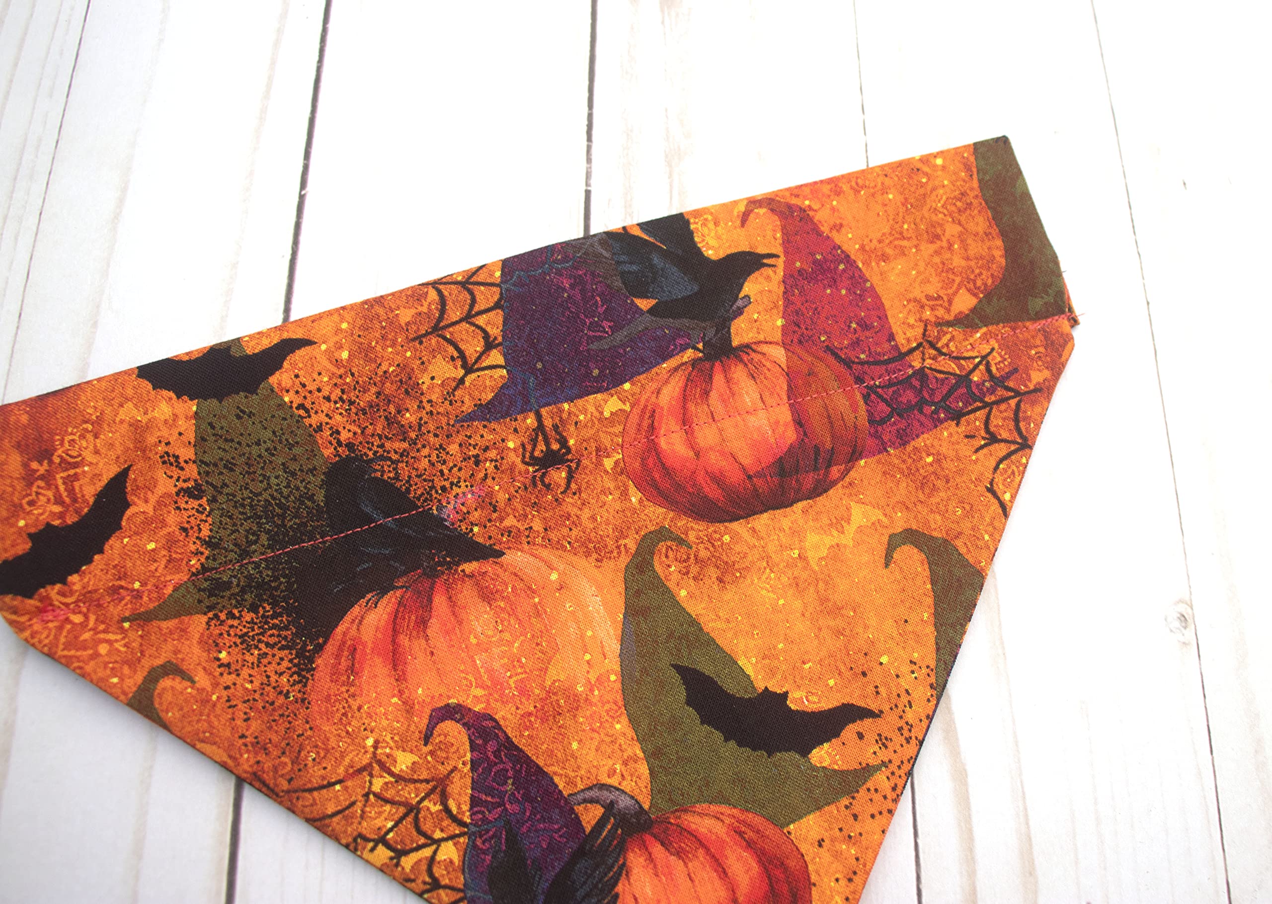 Halloween Dog Bandana Slip-On Over Collar - Washable Pet Scarf & Neckerchief for Dogs and Cats - Perfect for Halloween Costumes, Parties, and Daily Wear