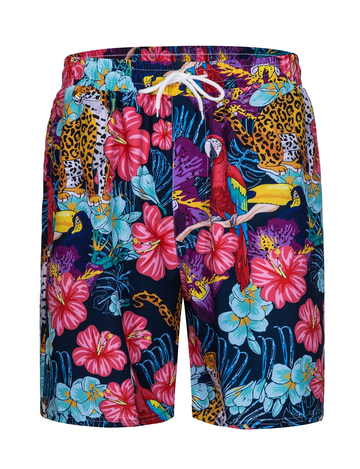 TUNEVUSE Men's Hawaiian Shirt and Shorts Set - 2 Piece Tropical Beach Outfit with Floral Print & Bucket Hat | Summer Vacation, Luau Party, Poolside Relaxation
