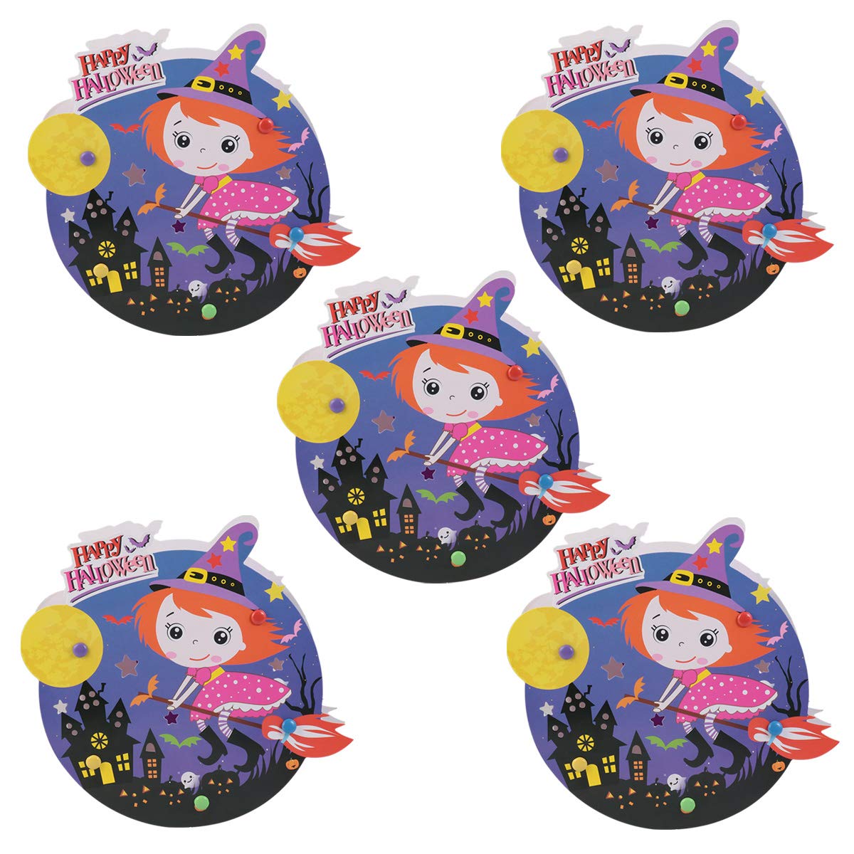 DOITOOL 5-Piece Halloween Candy Box Set - Printed Portable Storage Containers for Kids' Treats, Party Favors & Holiday Gift Giving - Perfect for Trick-or-Treating, Classroom Treats & Halloween Party Decorations