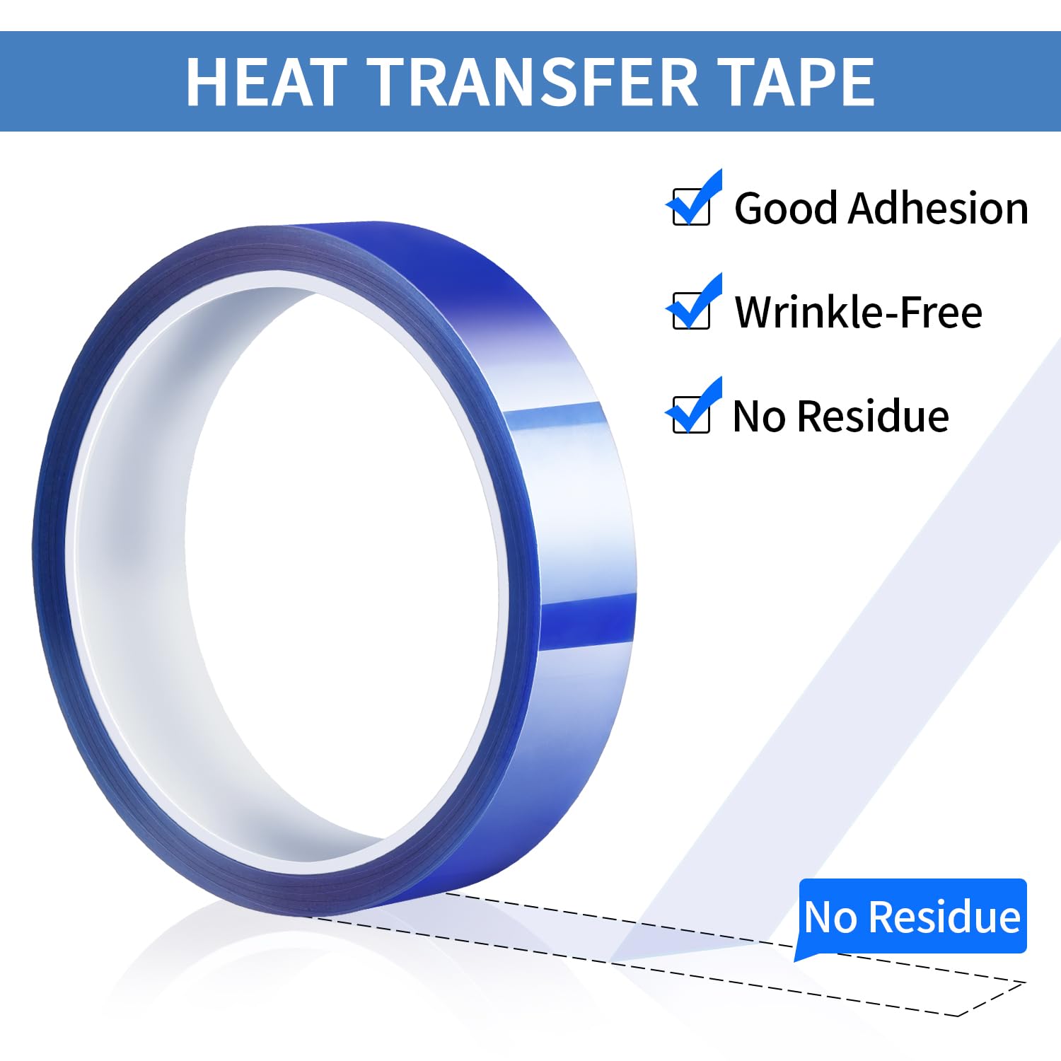Heat Resistant Sublimation Transfer Tape - 10mm & 20mm x 33M (108FT) Adhesive Heat Tape for Vinyl Press, No Residue Left - Perfect for T-Shirts, Mugs, Tumblers & DIY Craft Projects