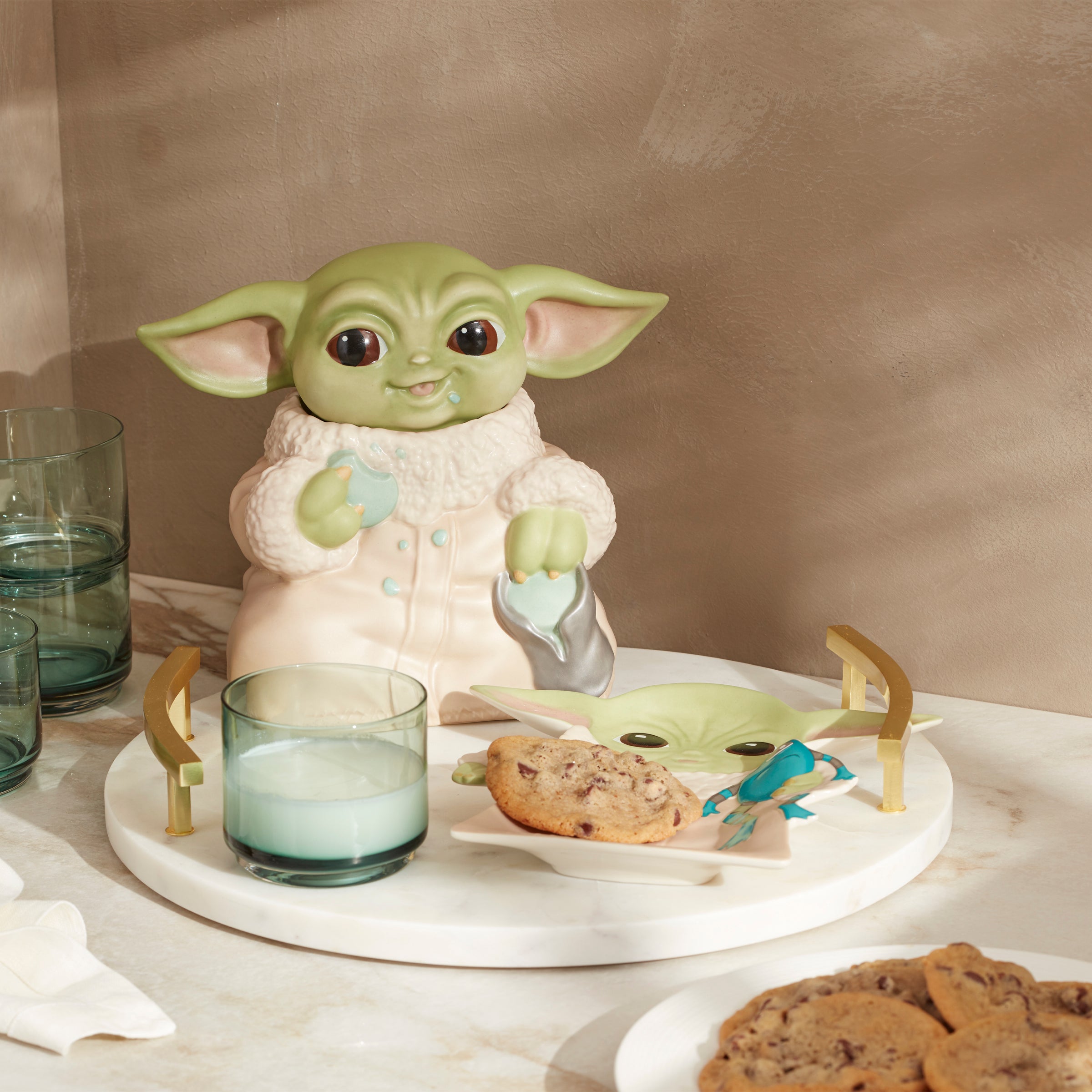Grogu The Child Figural Cookie Jar - Star Wars Inspired Ceramic Cookie Storage for Kitchen, Home Decor & Gift Idea
