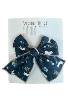 Navy Blue Bunny Print Hair Bow for Girls - Cute Hair Accessories for Kids, Toddlers & Babies - Perfect for Easter, Birthday Parties & Everyday Wear