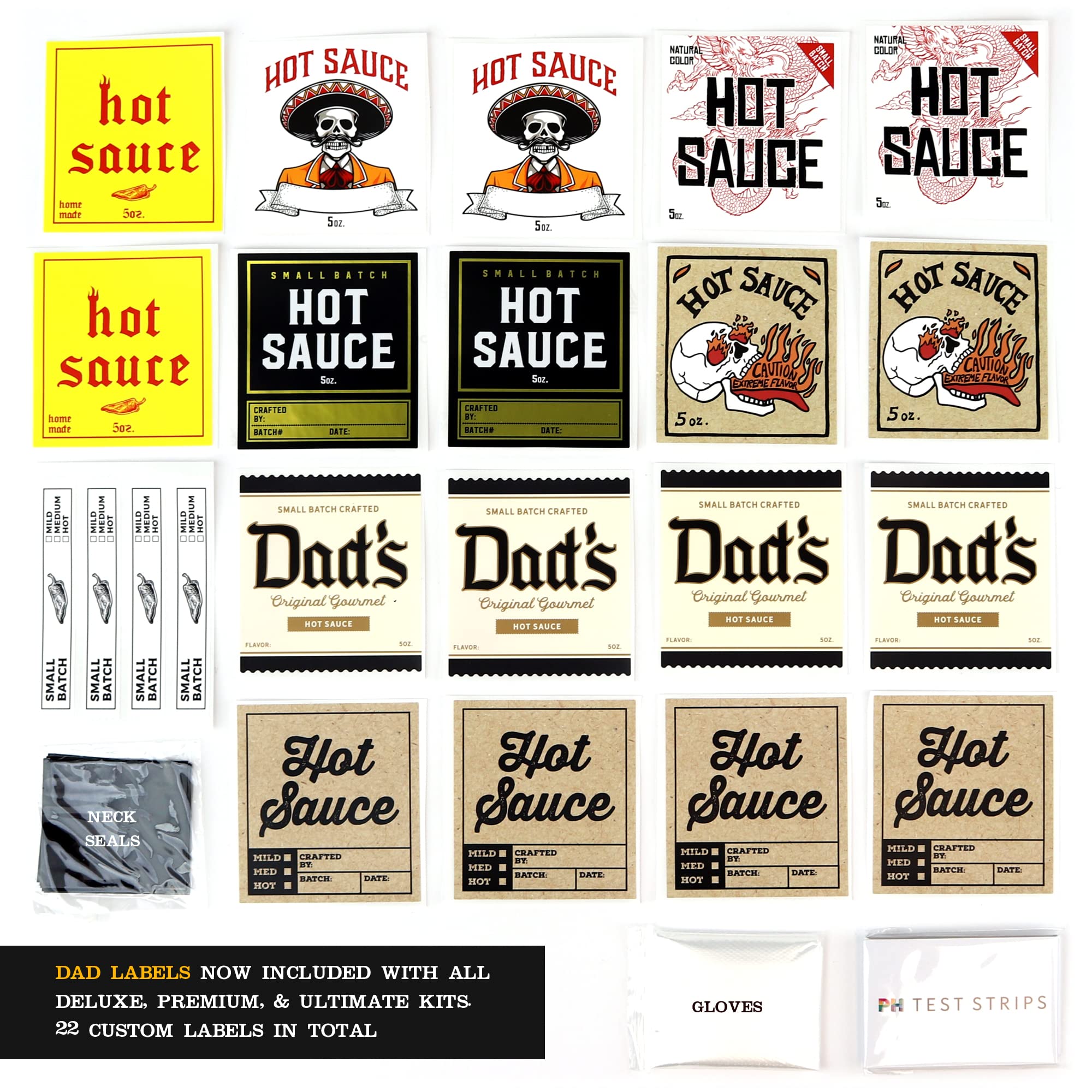 Premium Hot Sauce Making Kit with 5 Pepper Varieties (Jalapeno & Habanero) - Gourmet Spice Blend, 4 Glass Bottles & Fun Labels - DIY Homemade Hot Sauce Gift Set for Men, Dad & Cooking Enthusiasts | Perfect for Home Cooking, BBQ Parties & Unique Gifts