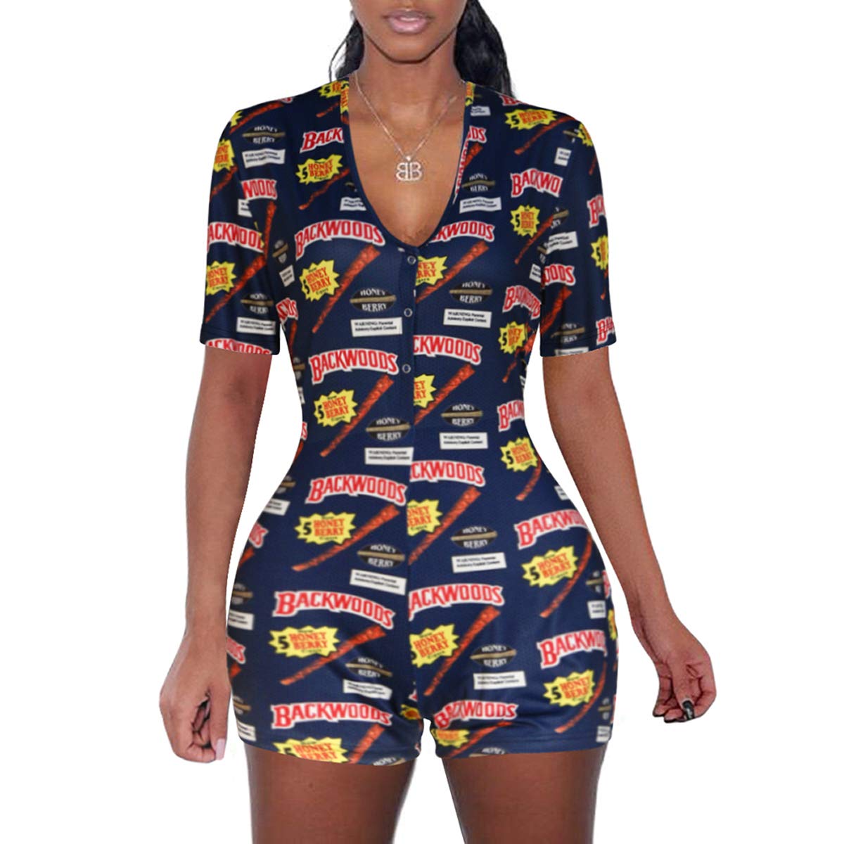 Sexy Deep V Neck Long Sleeve Jumpsuit for Women - Stretchy Bodycon Romper One Piece Pajama Outfit | Perfect for Date Night, Lounge Wear & Casual Outings