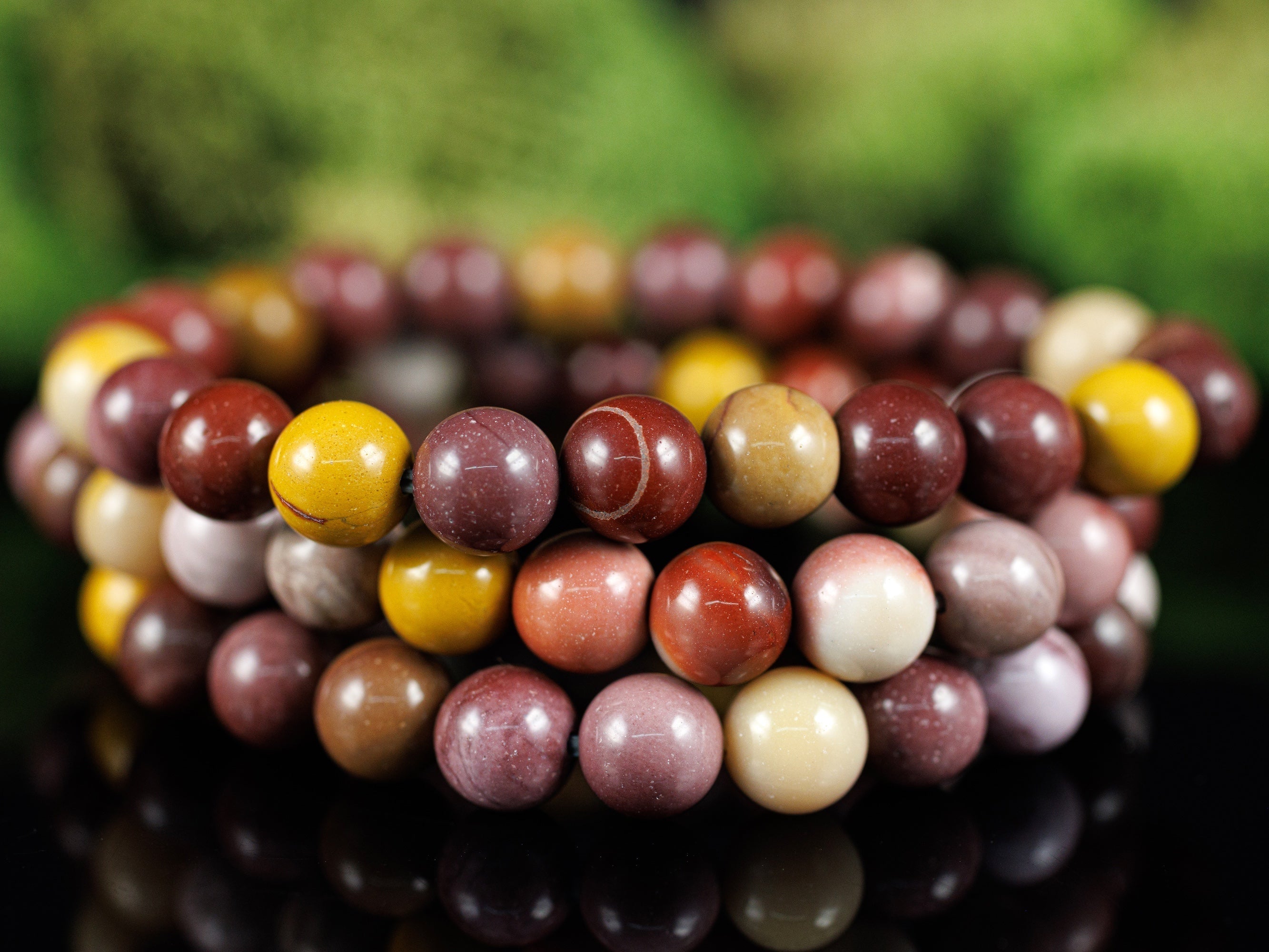 MOOKAITE JASPER Crystal Bracelet - Round Beads Handmade Healing Jewelry for Women, Natural Stone Beaded Bracelet (E0583) - Perfect for Meditation, Energy Healing & Spiritual Gifts