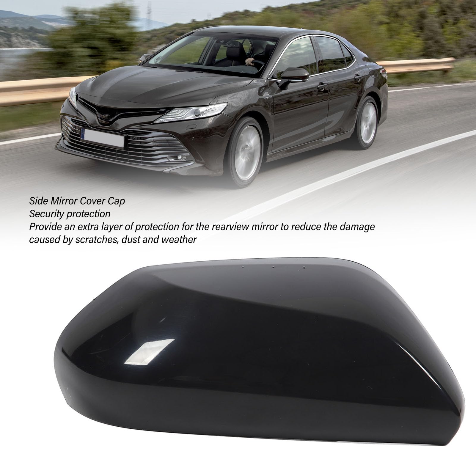 2018-2021 Toyota Camry Side Mirror Cover Replacement - Black Door Mirror Covers (Right 87915-06130) for Enhanced Style & Protection | Perfect for Daily Commuting & Car Customization