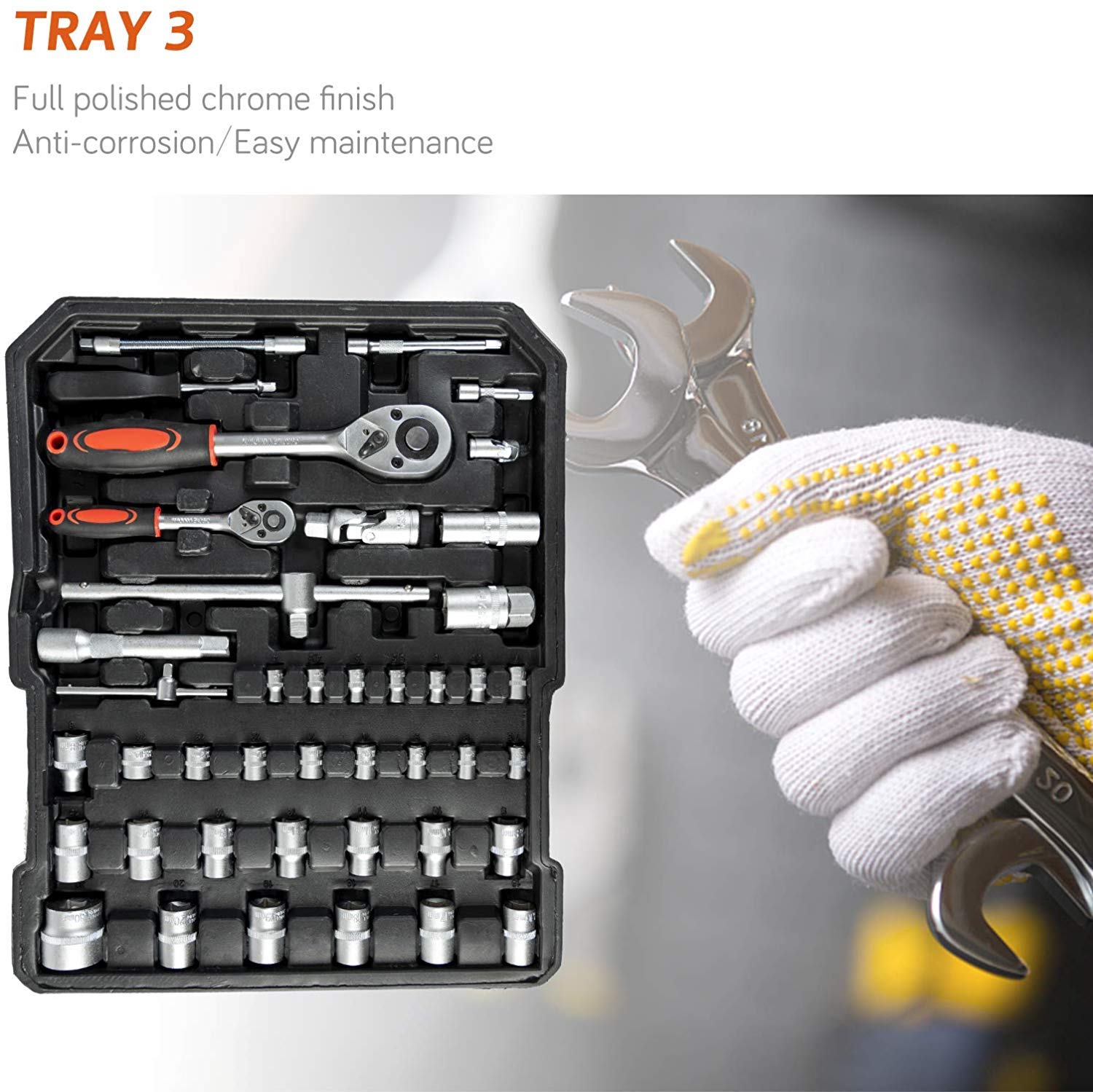 799-Piece Heavy-Duty Household & Auto Repair Tool Set with Aluminum Trolley Case & Wheels - Complete Professional Tool Kit for Home Improvement, Car Maintenance, and DIY Projects