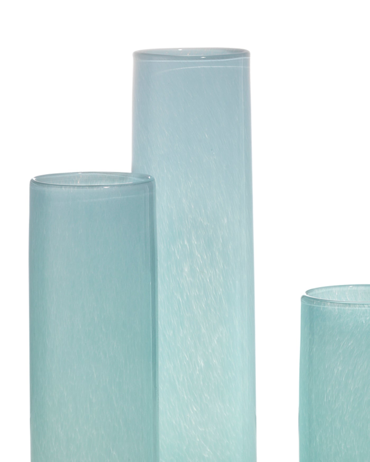 Hand Blown Glass Vases Set of 3 - Blue Gwendolyn Collection - Perfect for Home Decor, Wedding Centerpieces & Gift Giving