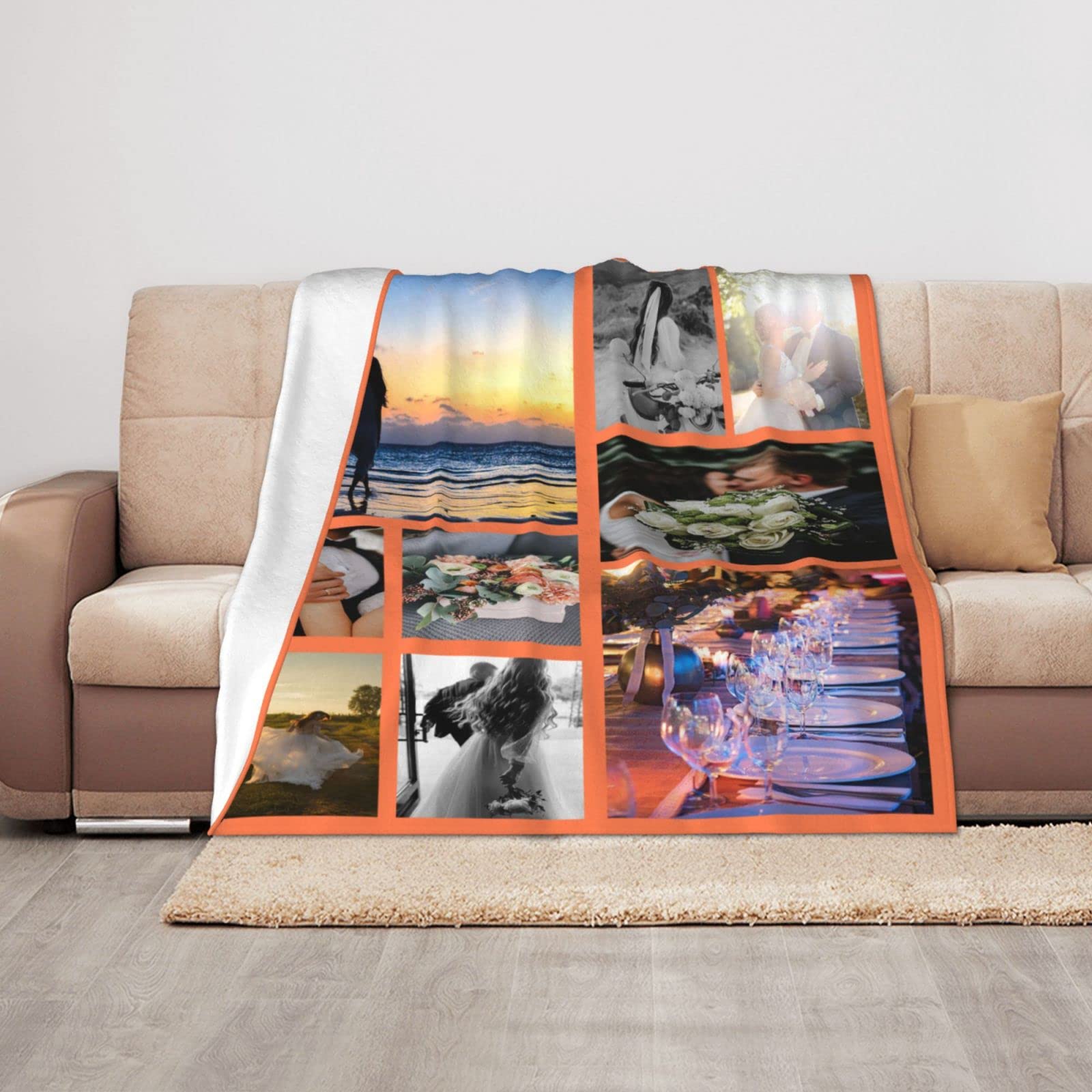 **Custom Photo Blankets & Throws - Personalized with Your Own Pictures - Unique Wedding Gifts for Couples - Perfect for Anniversaries, Home Decor & Cozy Nights**