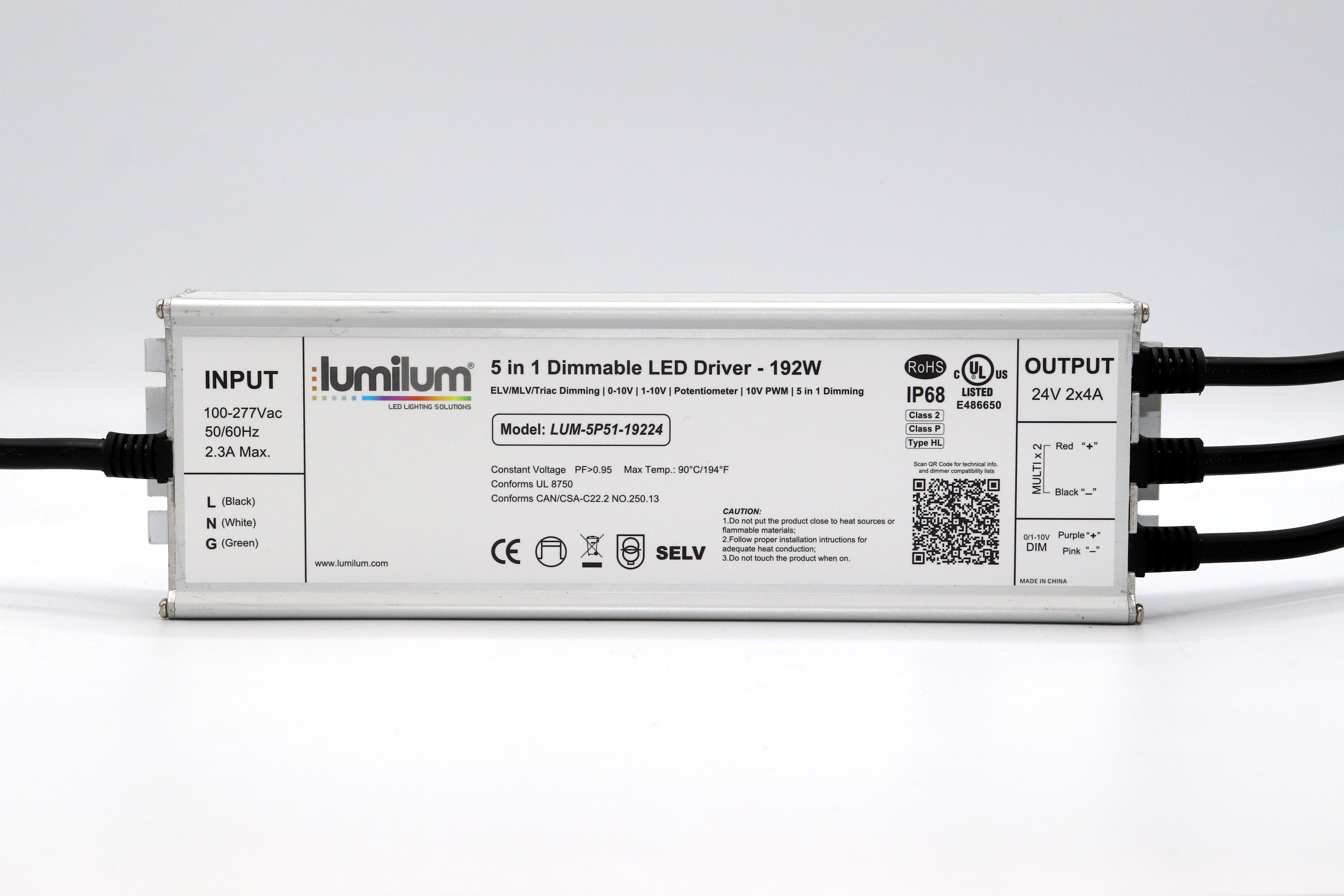 24V 5-in-1 Waterproof Dimmable LED Driver - 40W to 288W Universal Power Supply for Outdoor & Indoor LED Lighting, Landscape, Signage & Architectural Lighting Projects
