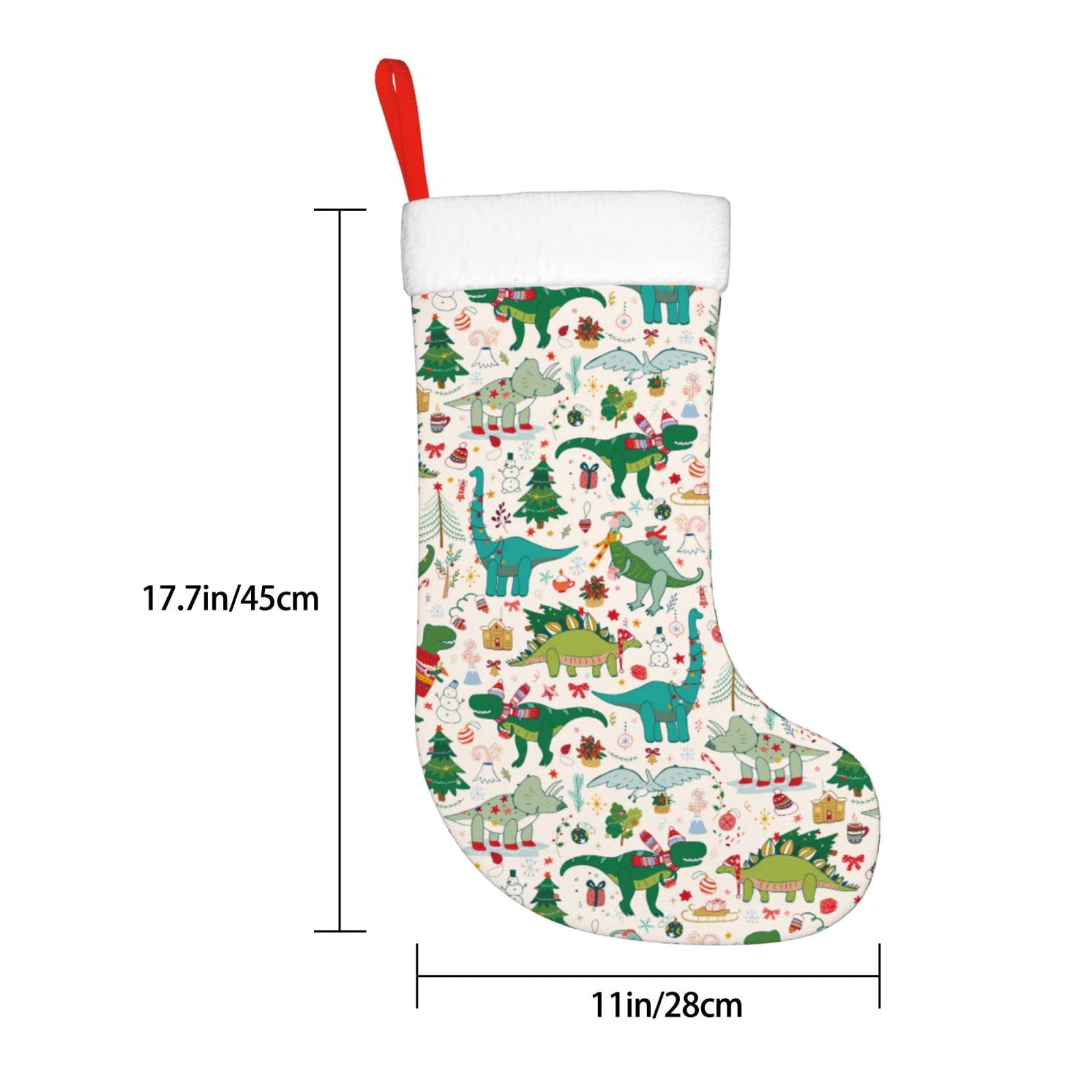 Festive Dinosaur Christmas Stockings - Cute Fireplace Hanging Socks for Holiday Decorations | Perfect for Xmas Tree, Family Gatherings & Gift Giving | Holiday Party Decor & Home Festive Atmosphere