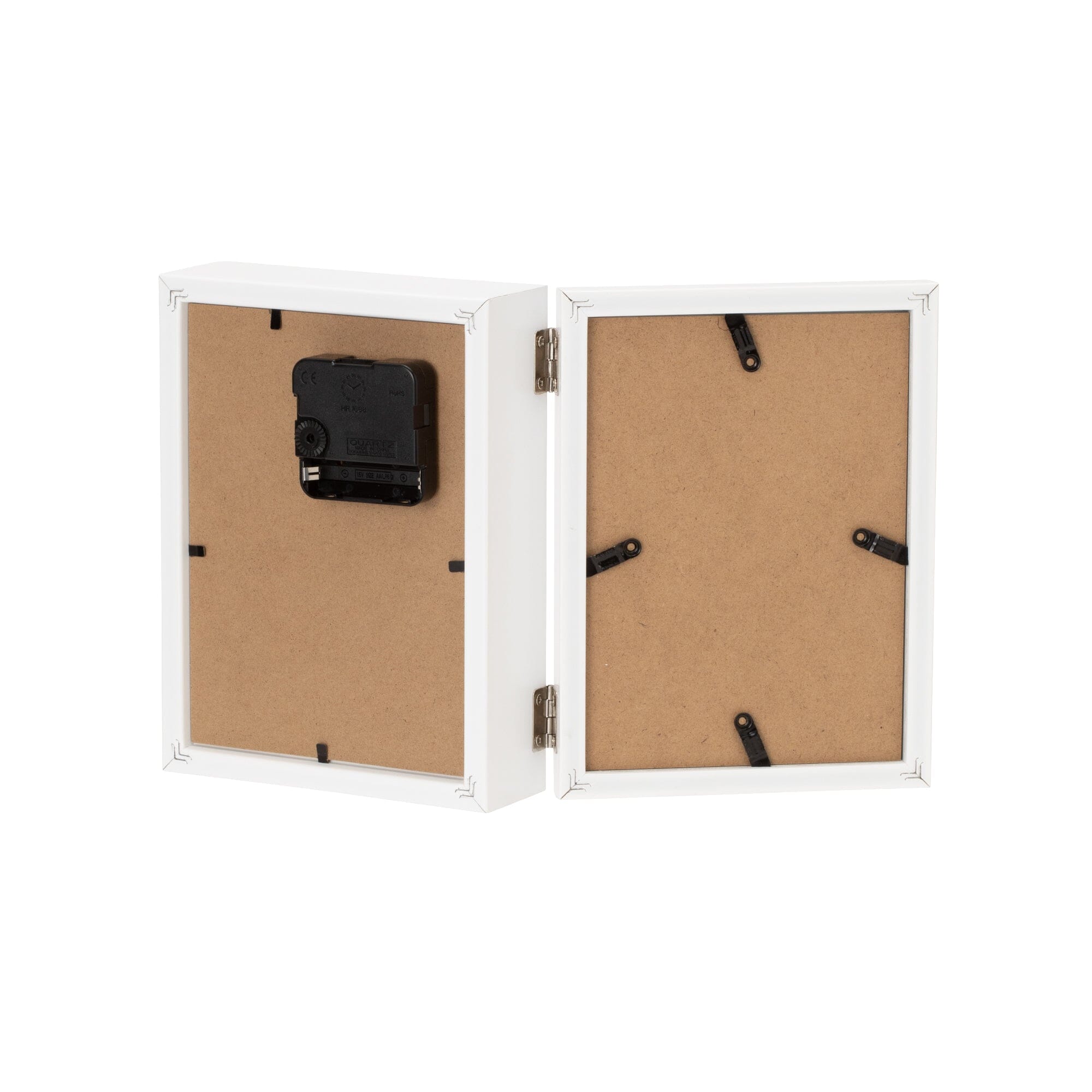 White Floral Photo Frame with Built-in Clock - Perfect for Home Decor, Wall Art, and Gift Giving