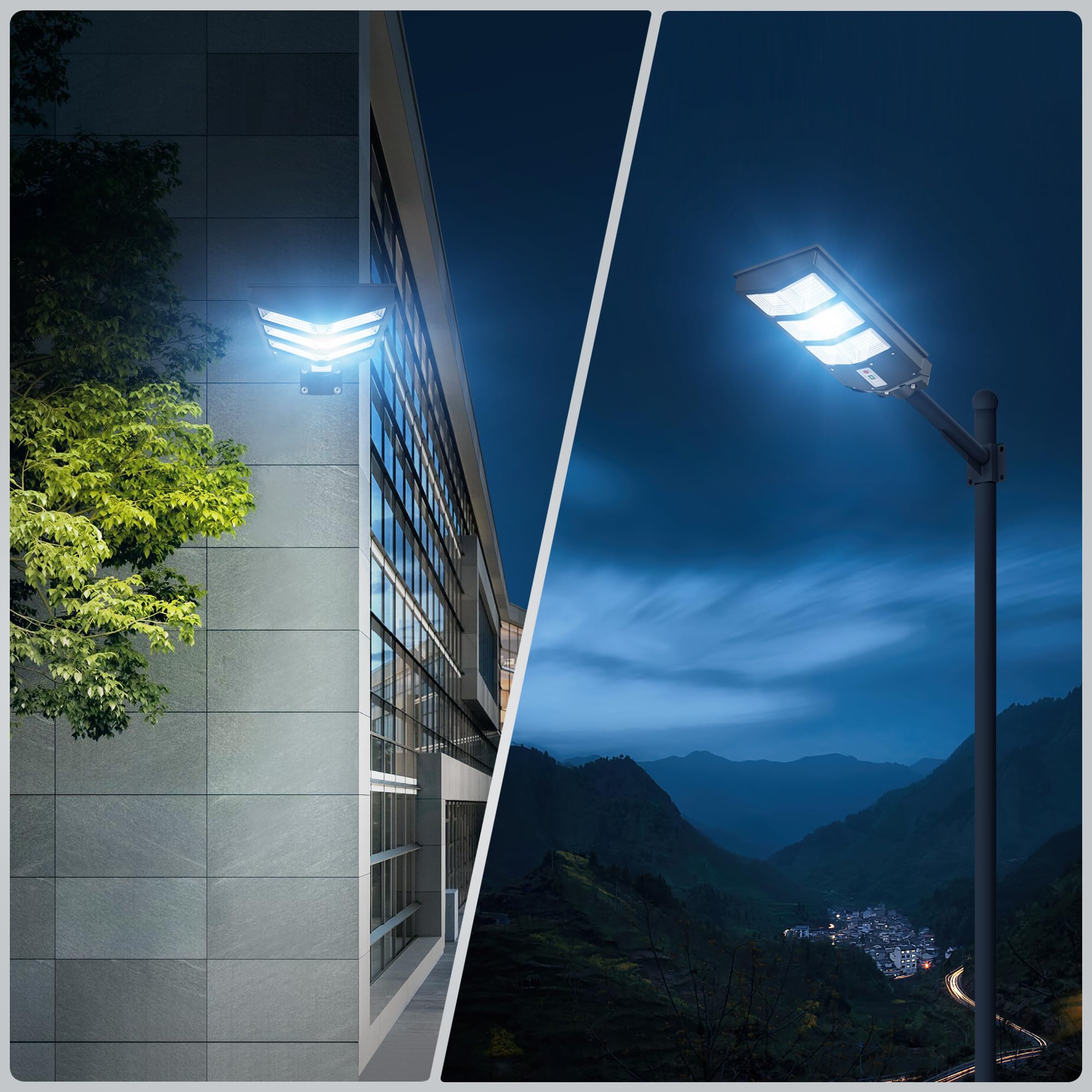 Sunwish 6500K Solar Street Lights Outdoor Waterproof IP66 - Commercial Solar Parking Lot Lights with Motion Sensor & Dusk to Dawn - Solar Powered Lights for Playground, Yard, Pathway, and Driveway (2 Pack) - Perfect for Outdoor Security and Landscape Lighting