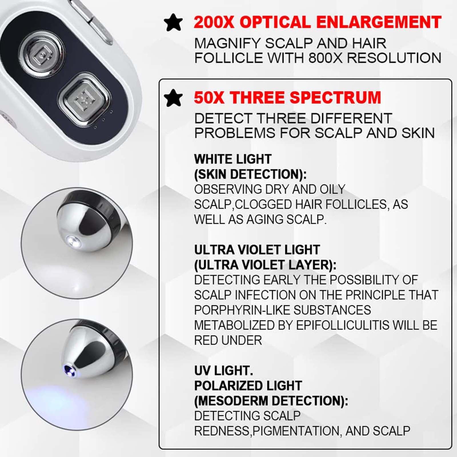 50X-200X Digital Skin & Hair Analyzer with 11 Inch LCD Screen - Rechargeable Moisture & Oil Tester for Face Scalp Care | Professional Skin Diagnosis Tool for Home Spa, Salon & Dermatology Use