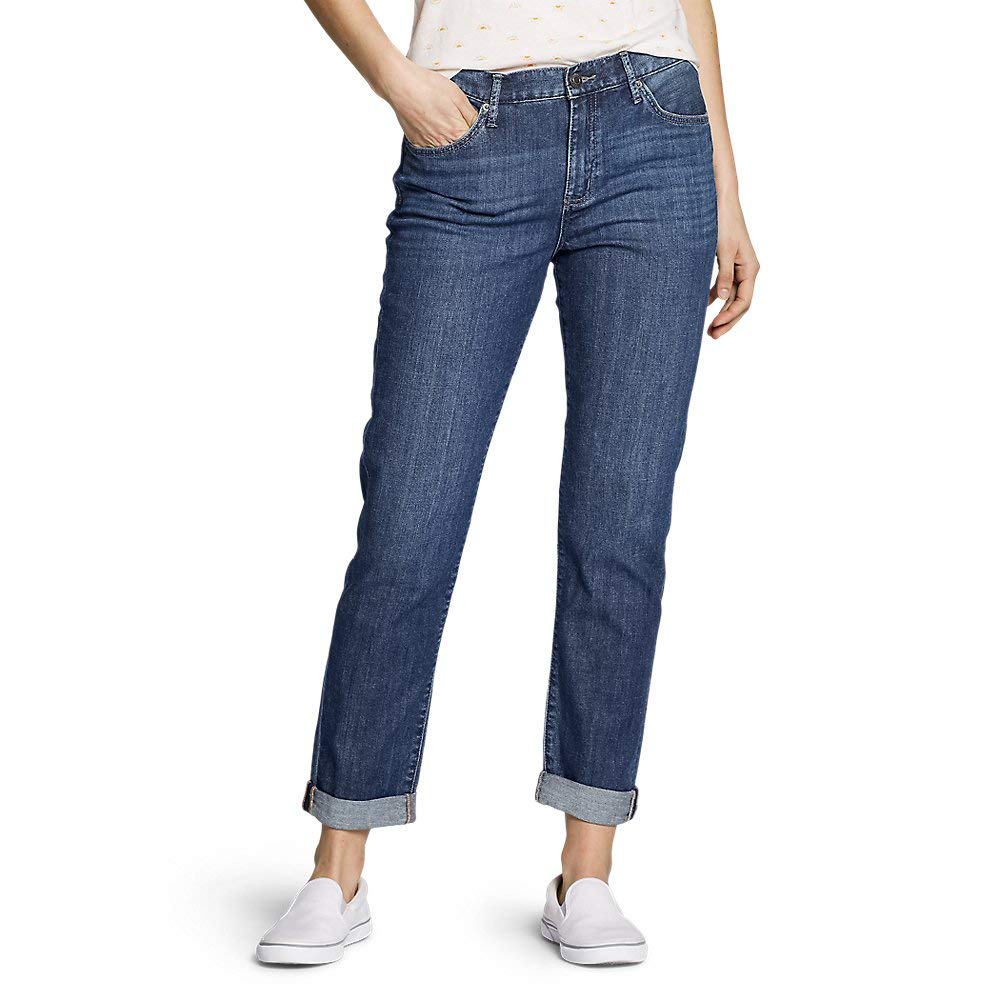 Eddie Bauer Women's Boyfriend Jeans - Slim Fit, Comfortable Stretch Denim, High Waist, Relaxed Tapered Leg | Perfect for Casual Wear, Weekend Outings & Everyday Comfort