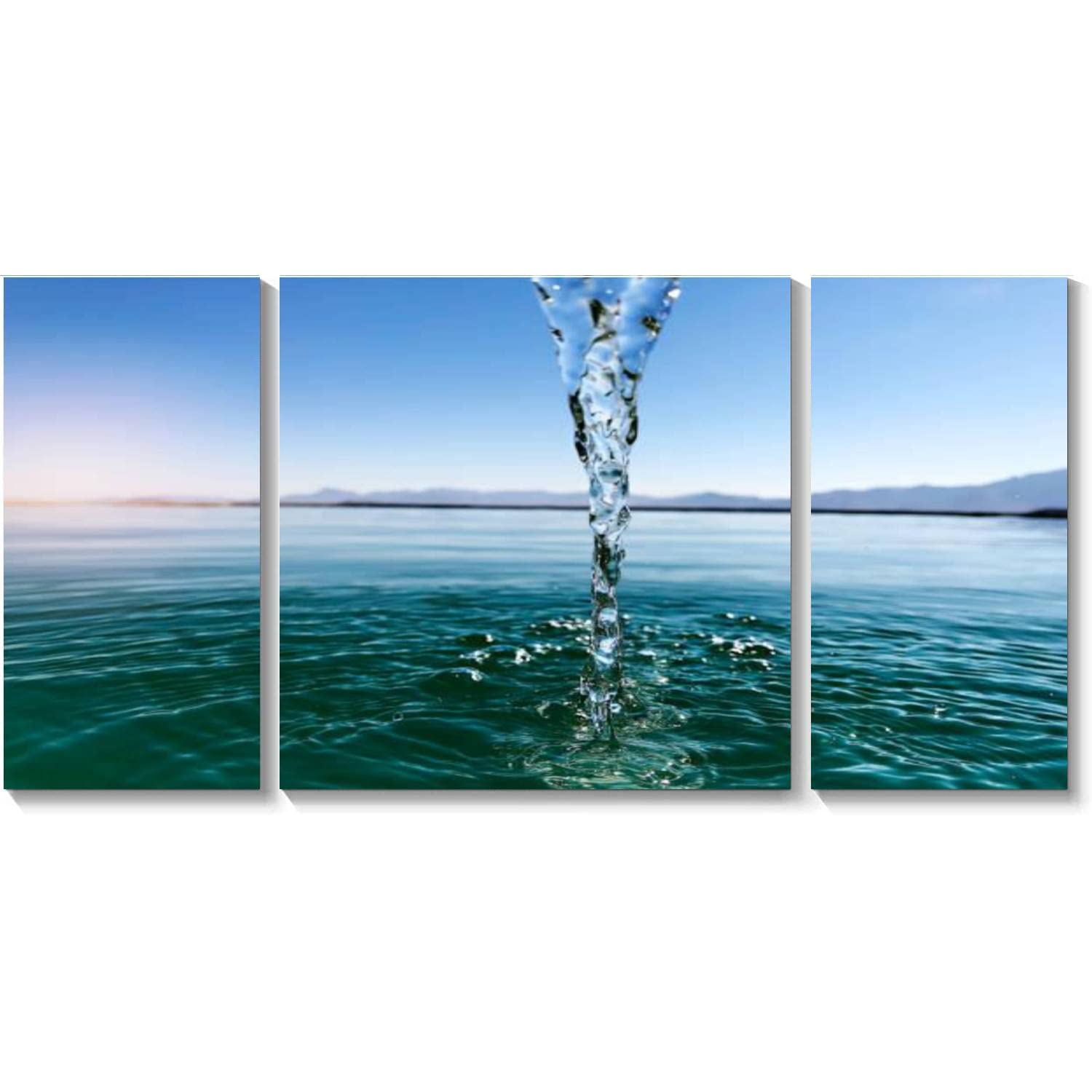 BDMPIZLNSF 3-Panel Canvas Wall Art - 'Never Thirst Again' Framed Print Painting for Living Room & Bedroom Decor - Ready to Hang Christian Scripture Artwork - Perfect for Home, Office or Church Wall Decor