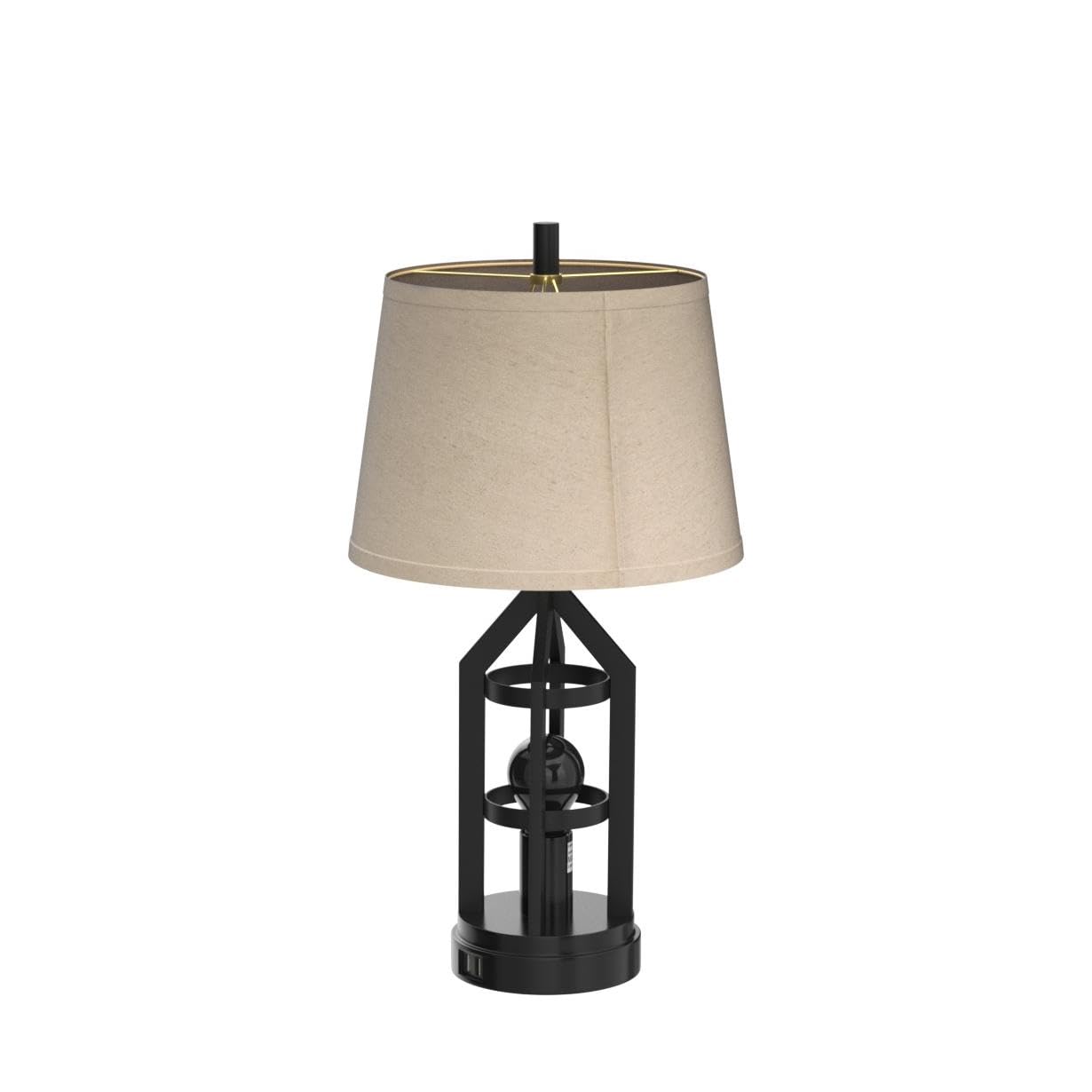 Farmhouse Table Lamps Set of 2 - 3-Way Dimmable Touch Control Nightstand Lamps with USB Charging Ports, Rustic Bedroom Reading Lamps for Living Room & Bedside, Includes 4 LED Bulbs - Perfect for Cozy Home Decor, Late-Night Reading, and Modern USB Charging Needs